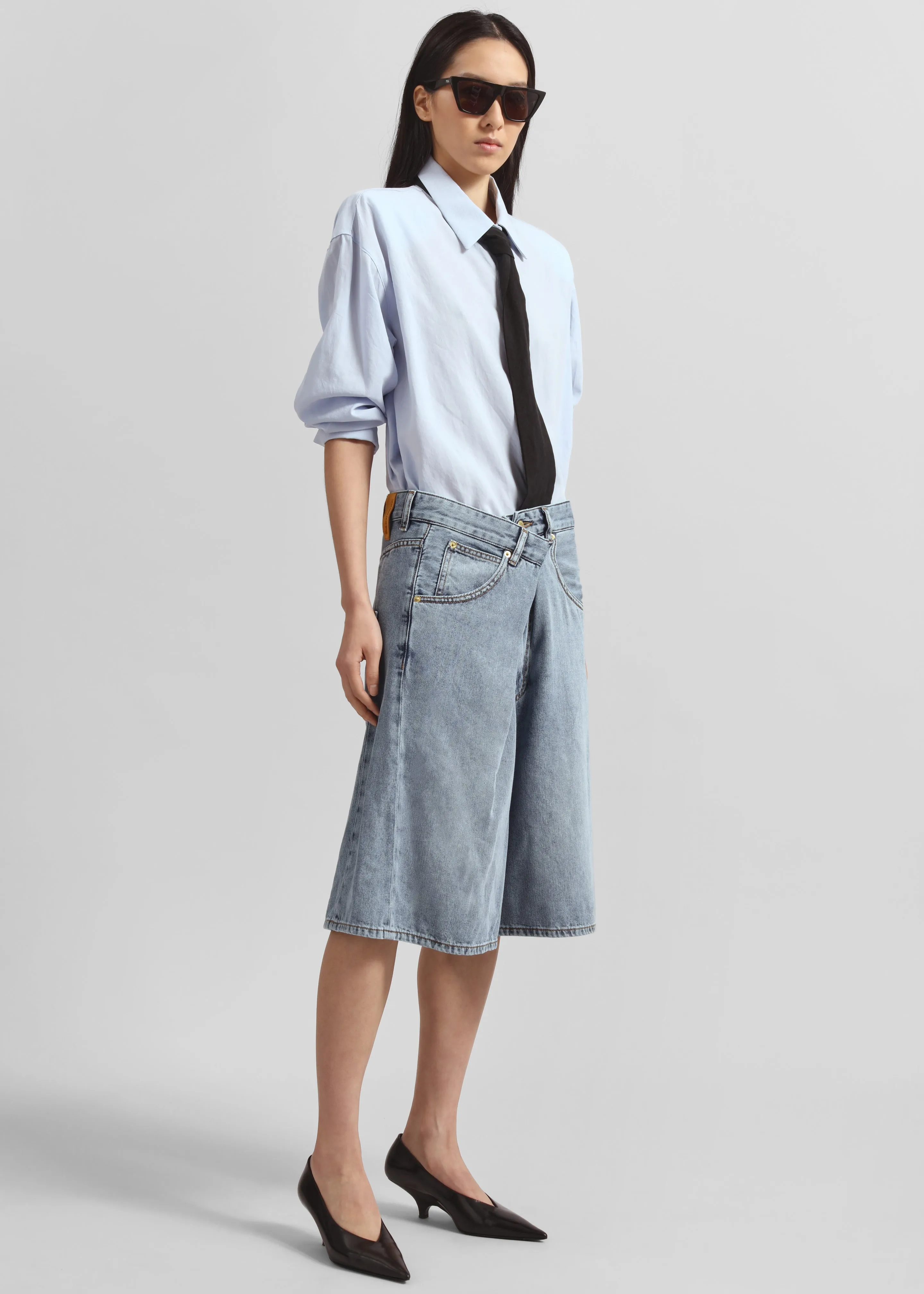 Darkpark Ines Fold Over Shorts - San Fran Blue sold by Frankie Shop product image thumbnail 3