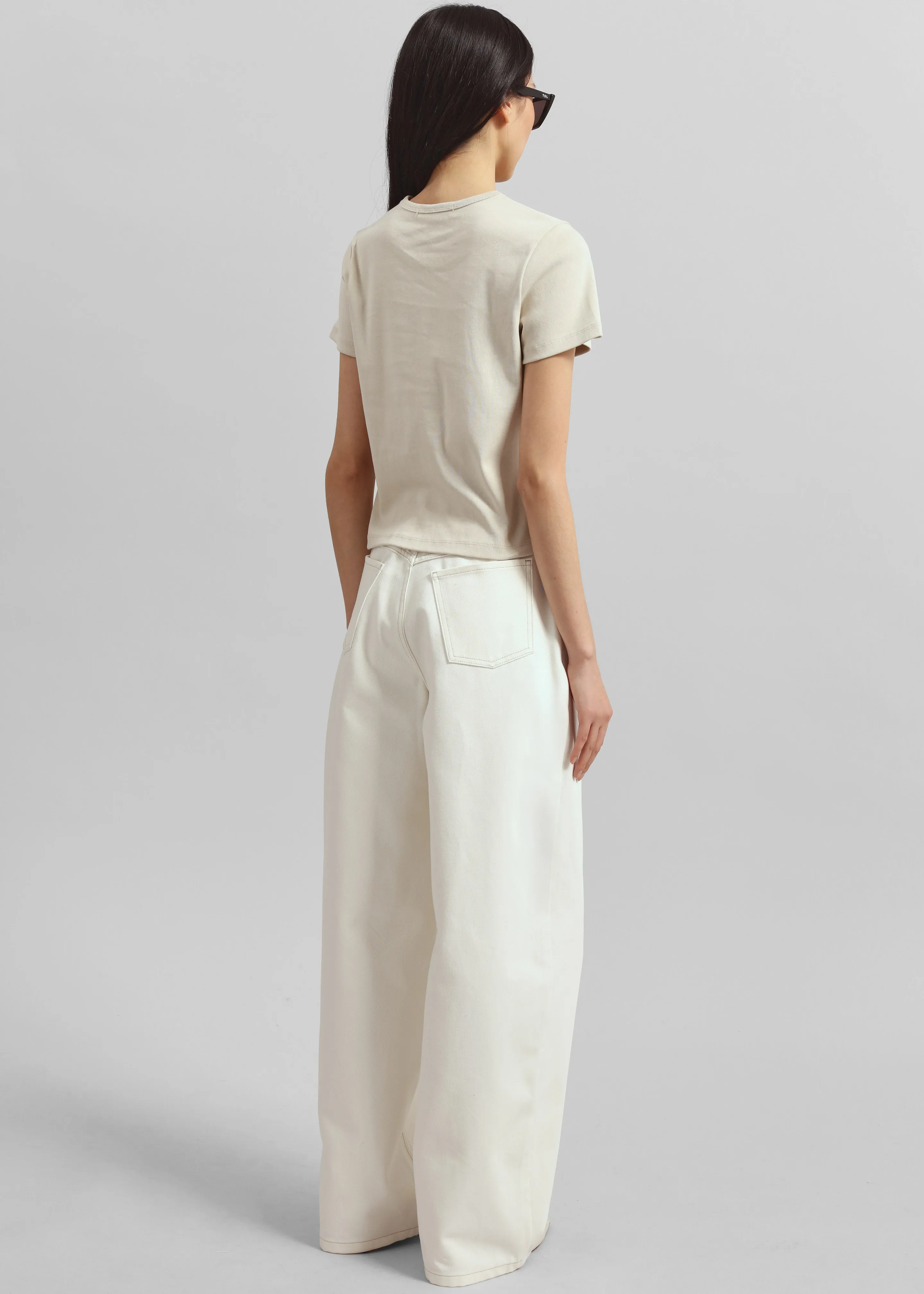 Remain Cocoon Denim Pants - Ecru sold by Frankie Shop product image thumbnail 5