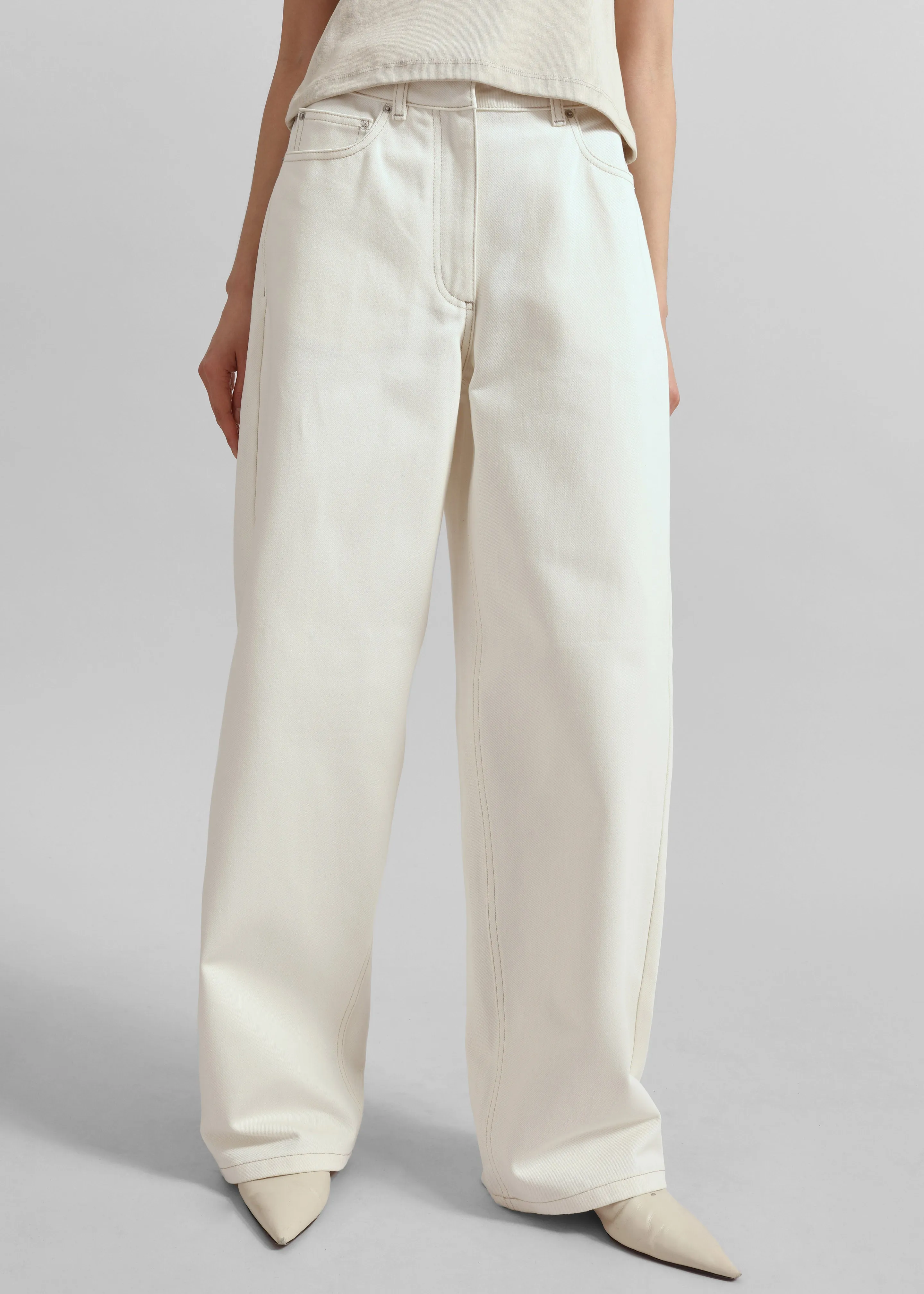 Remain Cocoon Denim Pants - Ecru sold by Frankie Shop product image thumbnail 2