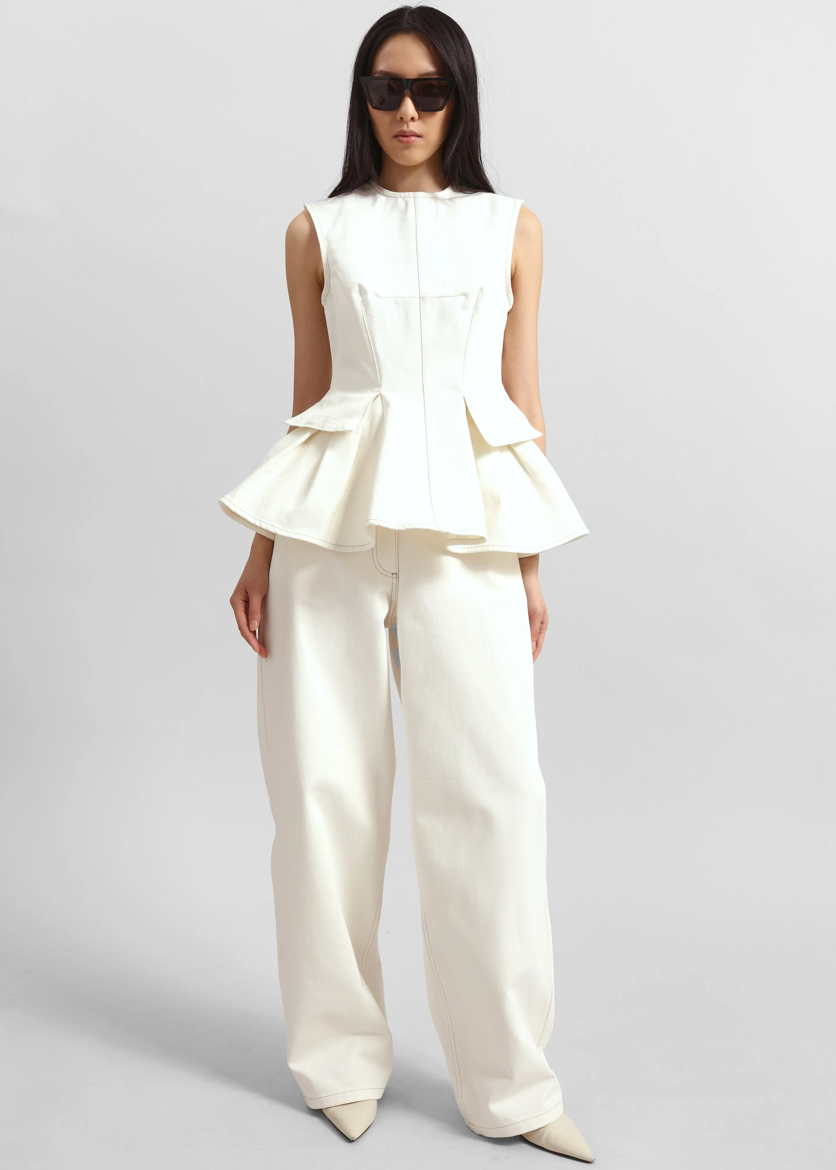 Remain Cocoon Denim Pants - Ecru sold by Frankie Shop