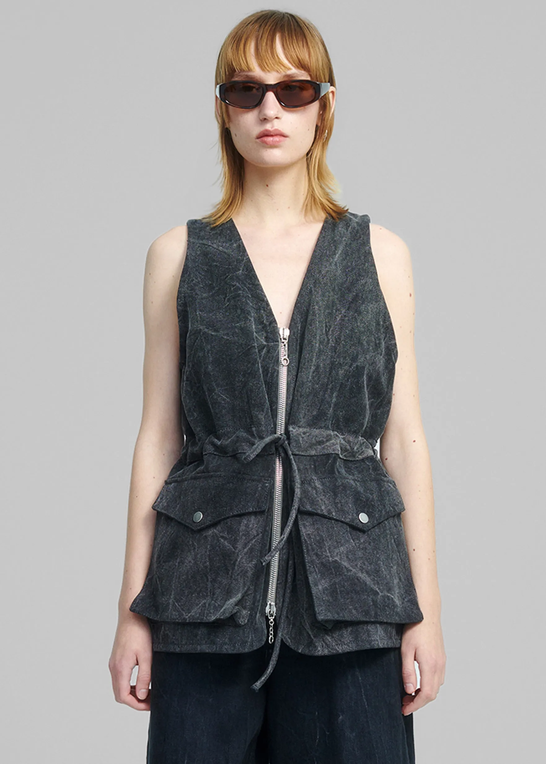 Haikure Gena Gilet Canvas Bell - Antracite sold by Frankie Shop product image thumbnail 3