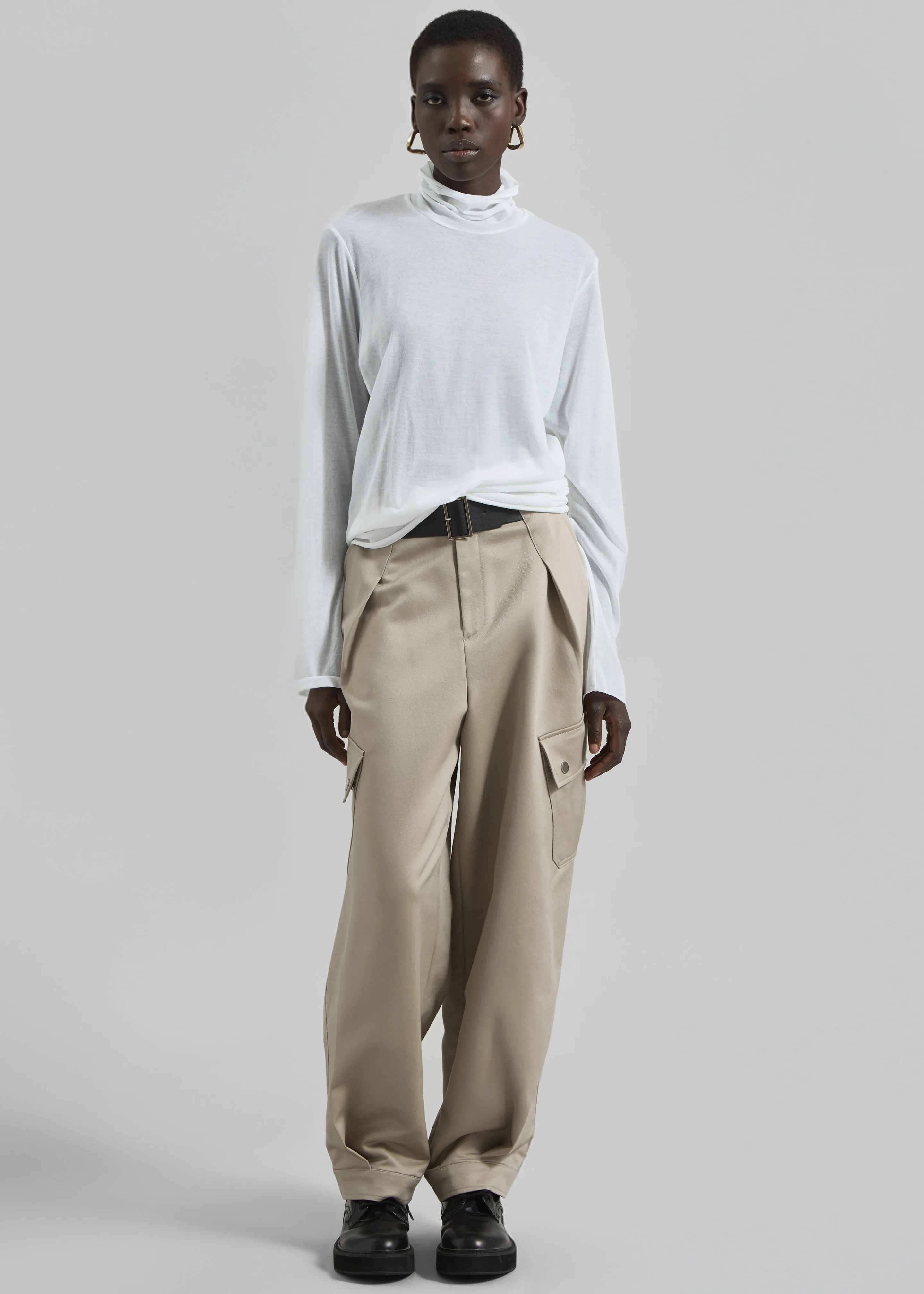 Matin Fine Cotton Knit Turtleneck - White sold by Frankie Shop product image thumbnail 2