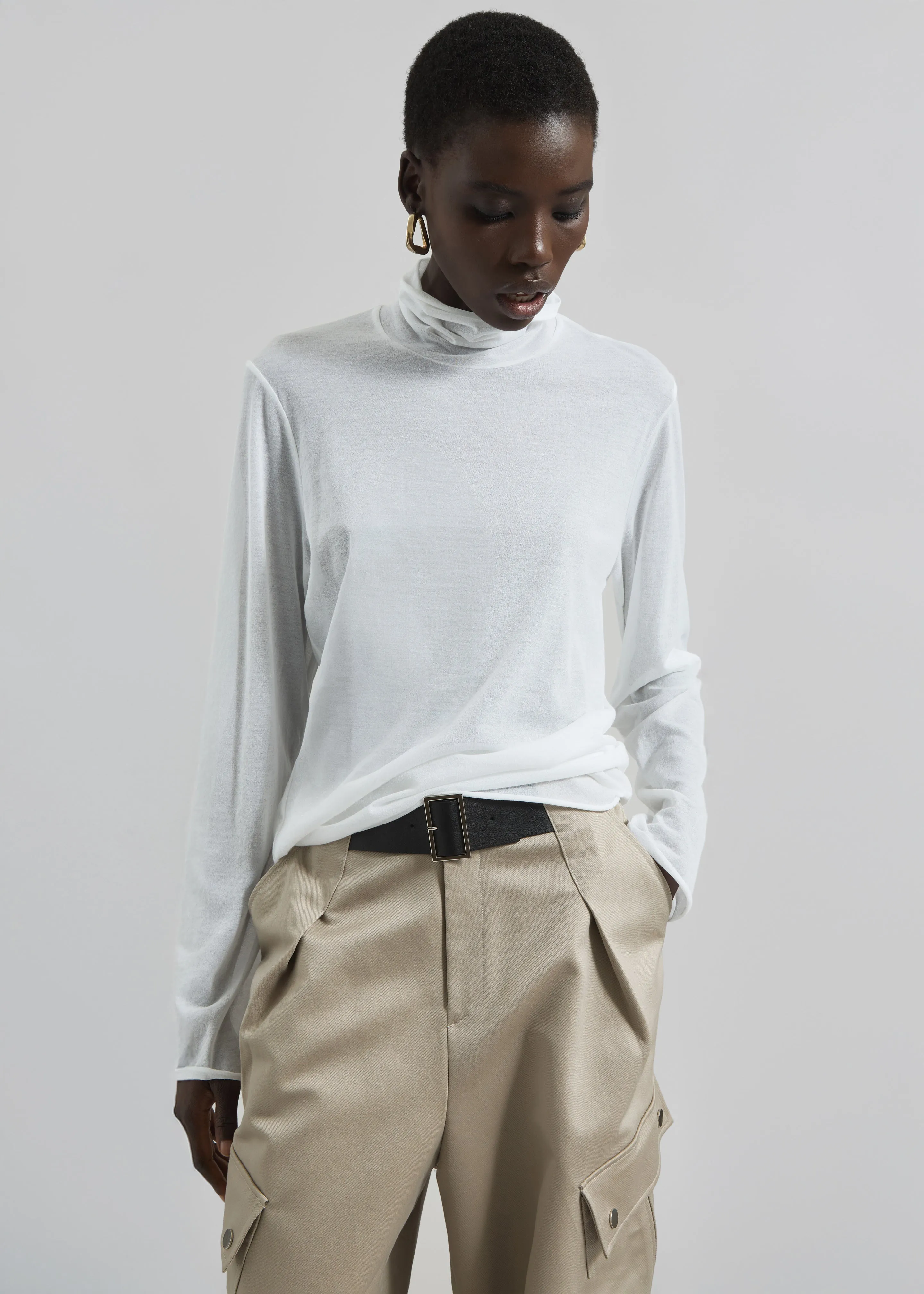 Matin Fine Cotton Knit Turtleneck - White sold by Frankie Shop product image thumbnail 3