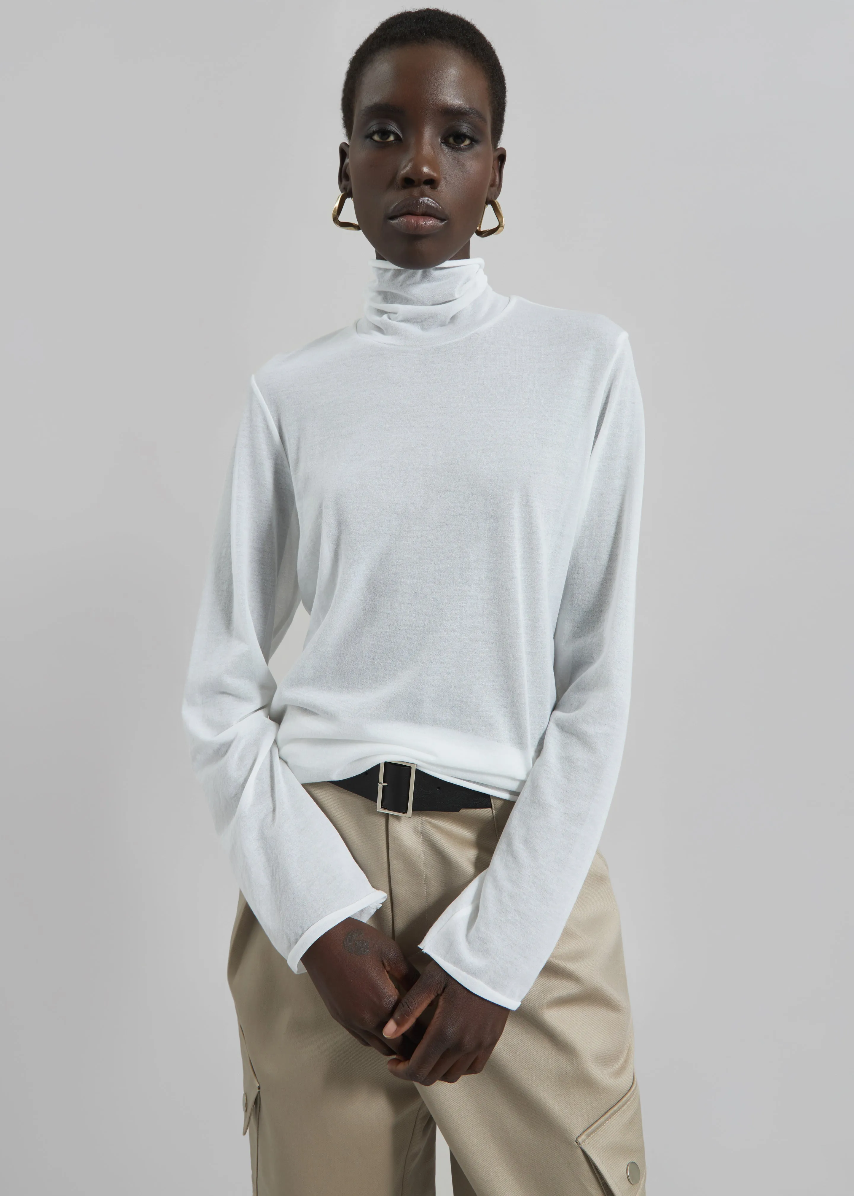 Matin Fine Cotton Knit Turtleneck - White sold by Frankie Shop product image thumbnail 4