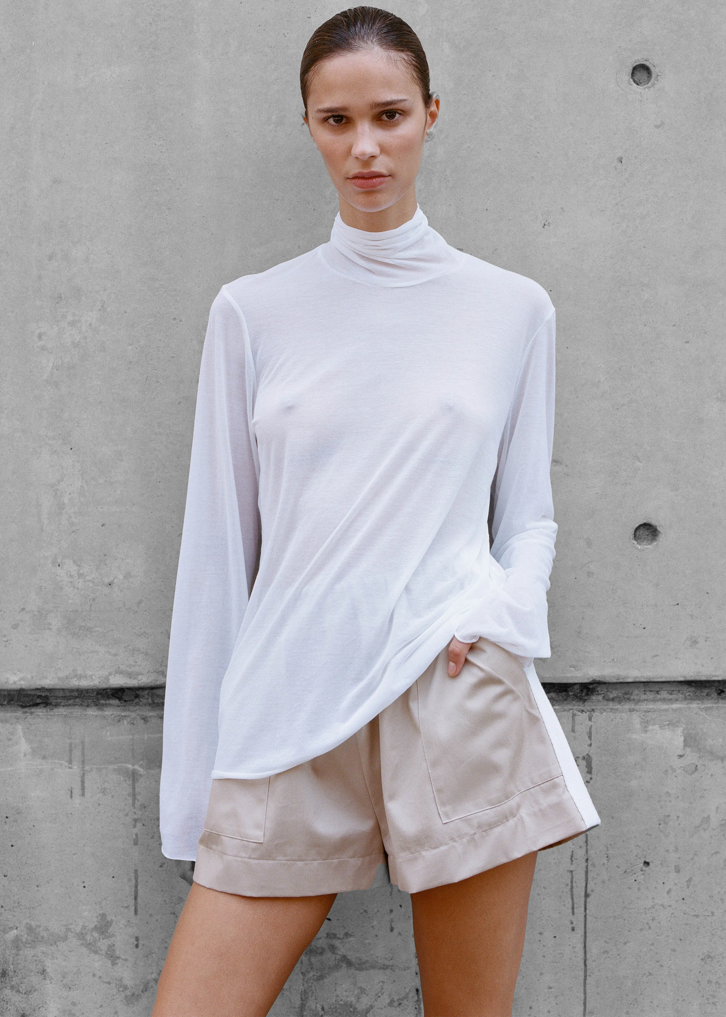 Matin Fine Cotton Knit Turtleneck - White sold by Frankie Shop