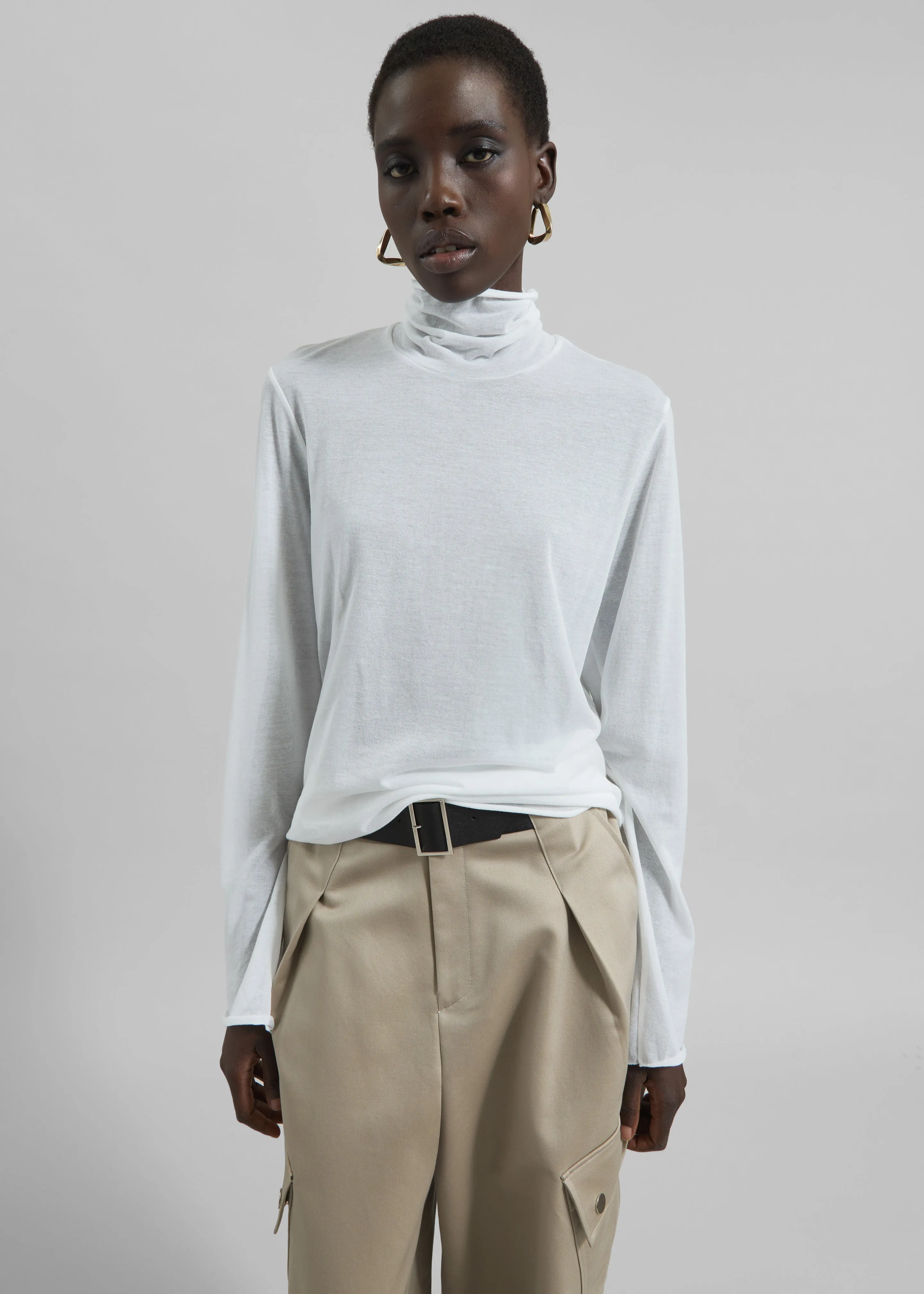 Matin Fine Cotton Knit Turtleneck - White sold by Frankie Shop product image thumbnail 5