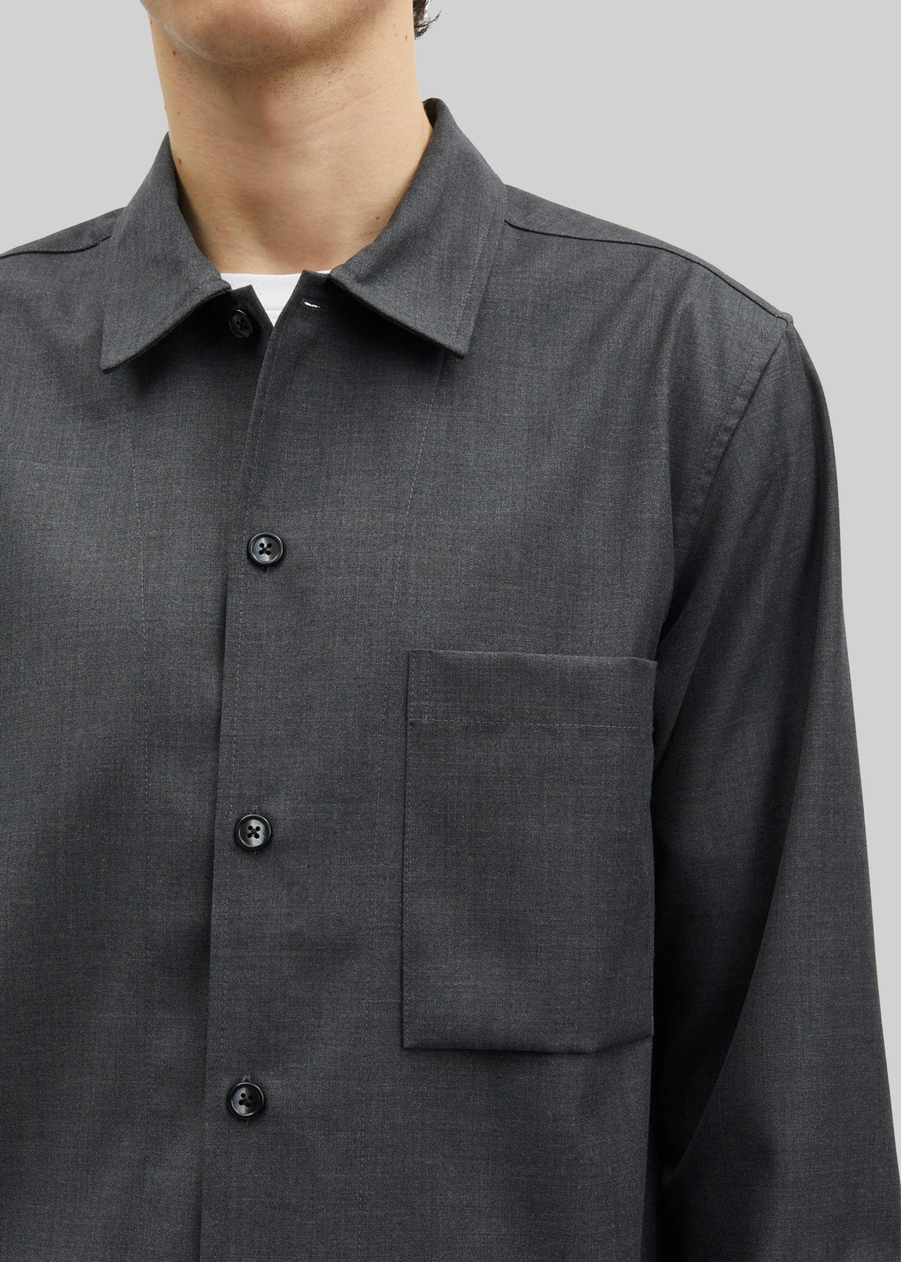 Samsøe Samsøe Sadamon Go Overshirt - Dark Grey Melange sold by Frankie Shop product image thumbnail 2