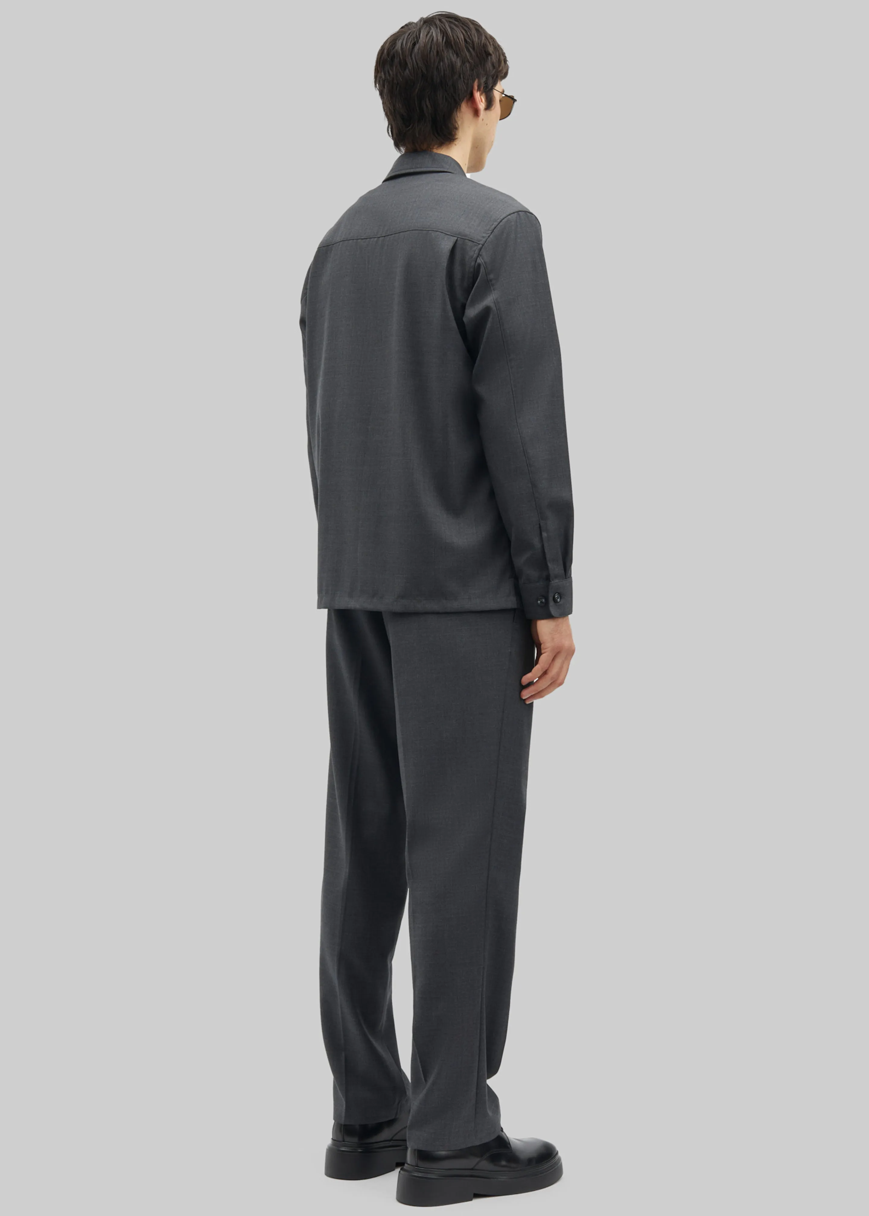 Samsøe Samsøe Sadamon Go Overshirt - Dark Grey Melange sold by Frankie Shop product image thumbnail 4