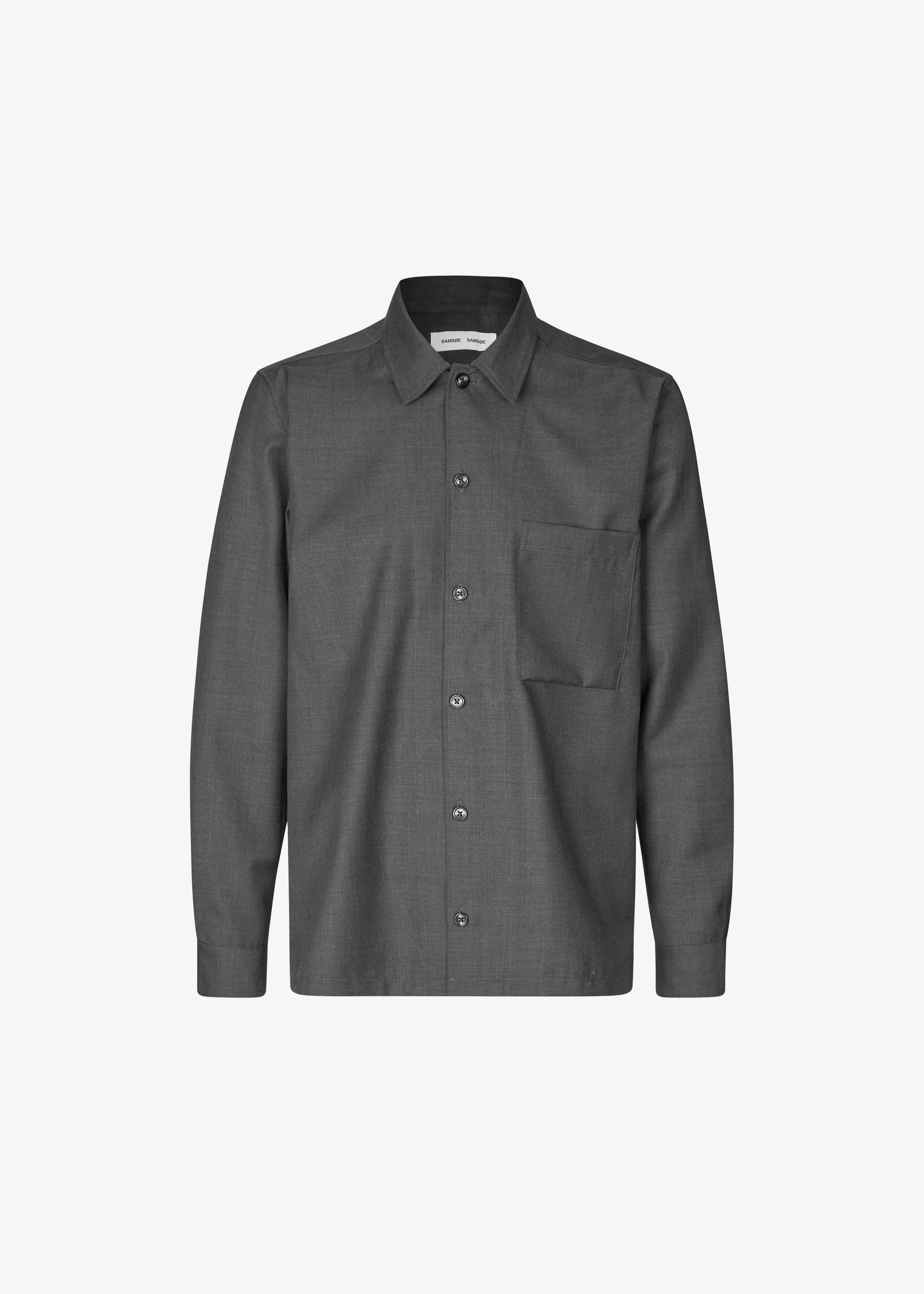 Samsøe Samsøe Sadamon Go Overshirt - Dark Grey Melange sold by Frankie Shop product image thumbnail 5