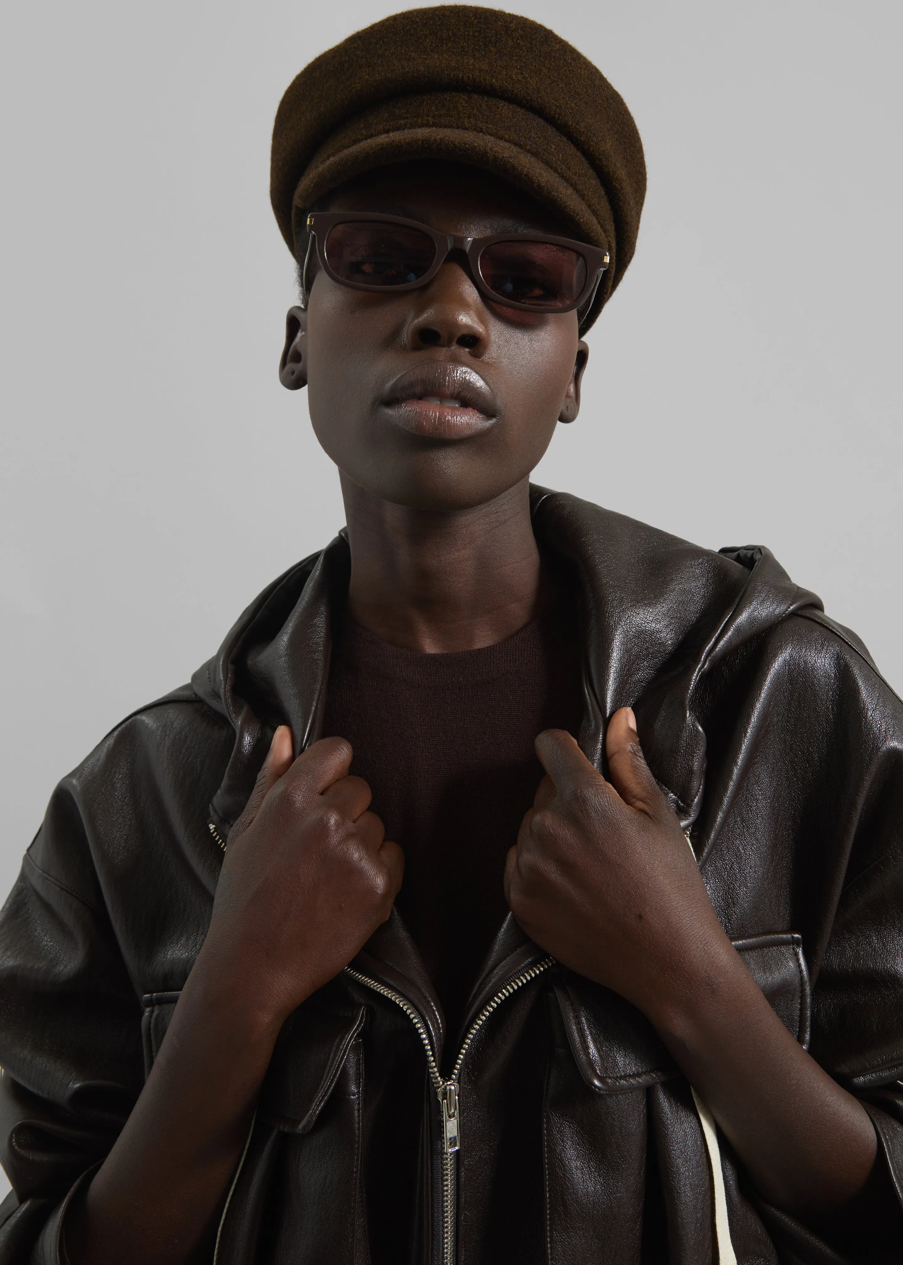 Jasper Faux Leather Jacket - Brown sold by Frankie Shop product image thumbnail 4