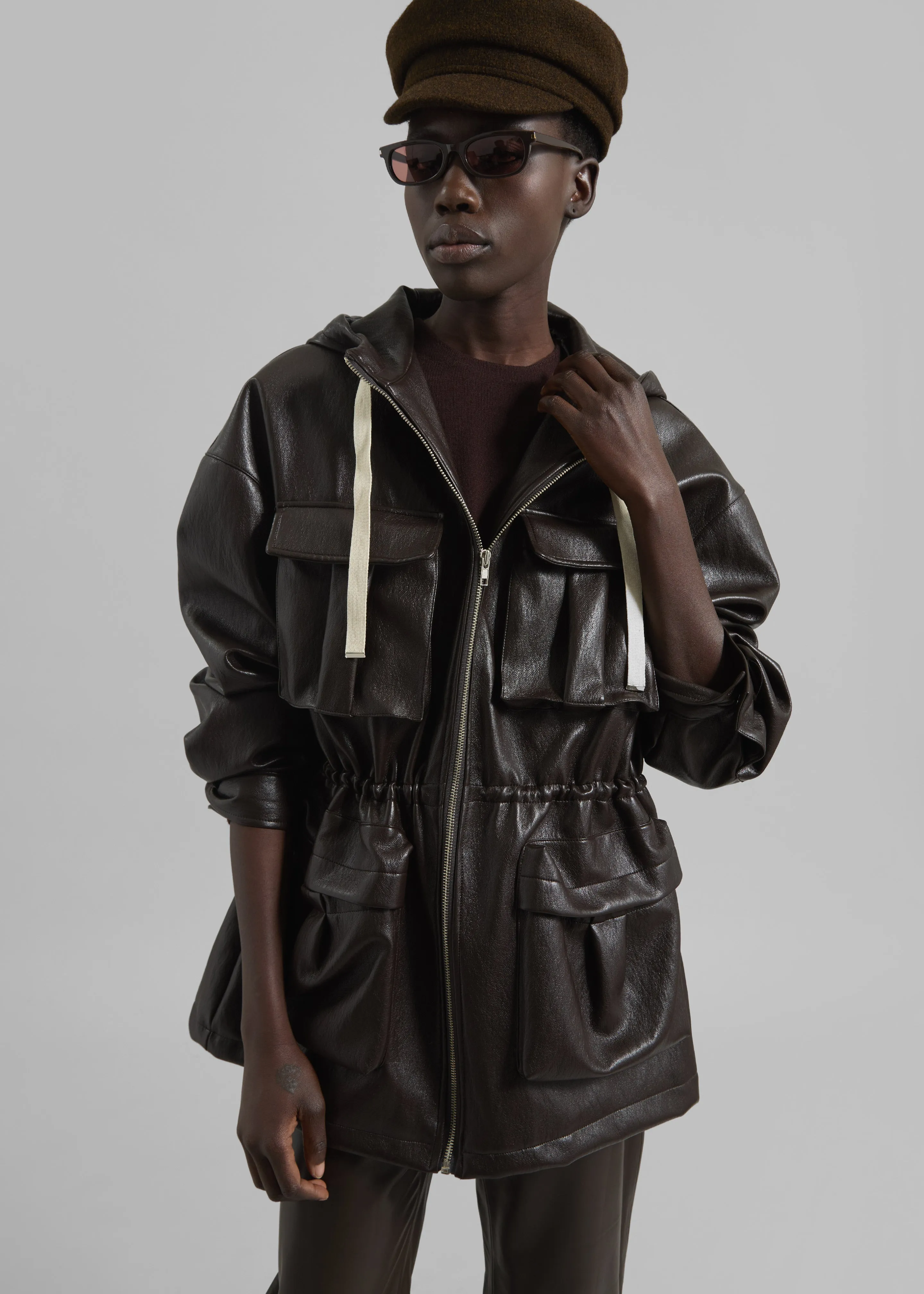 Jasper Faux Leather Jacket - Brown sold by Frankie Shop product image thumbnail 2