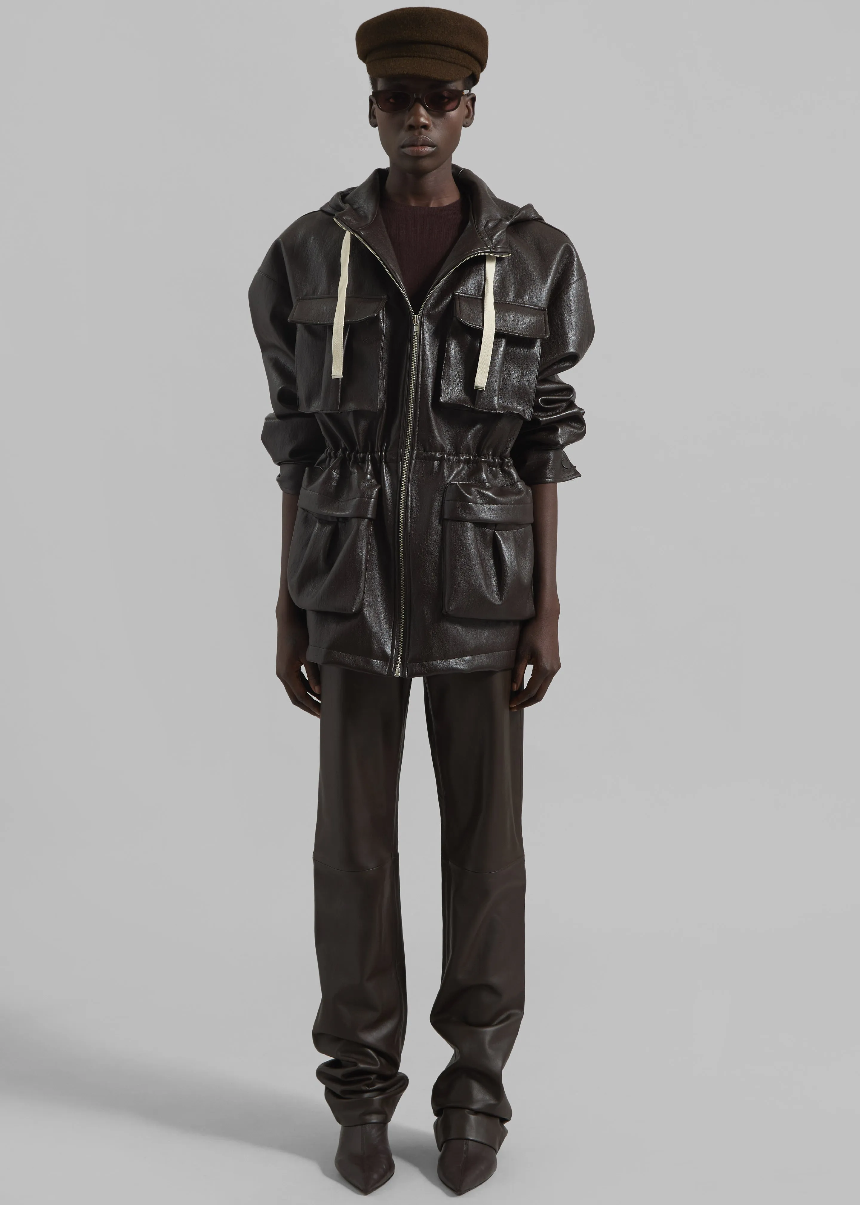 Jasper Faux Leather Jacket - Brown sold by Frankie Shop product image thumbnail 5