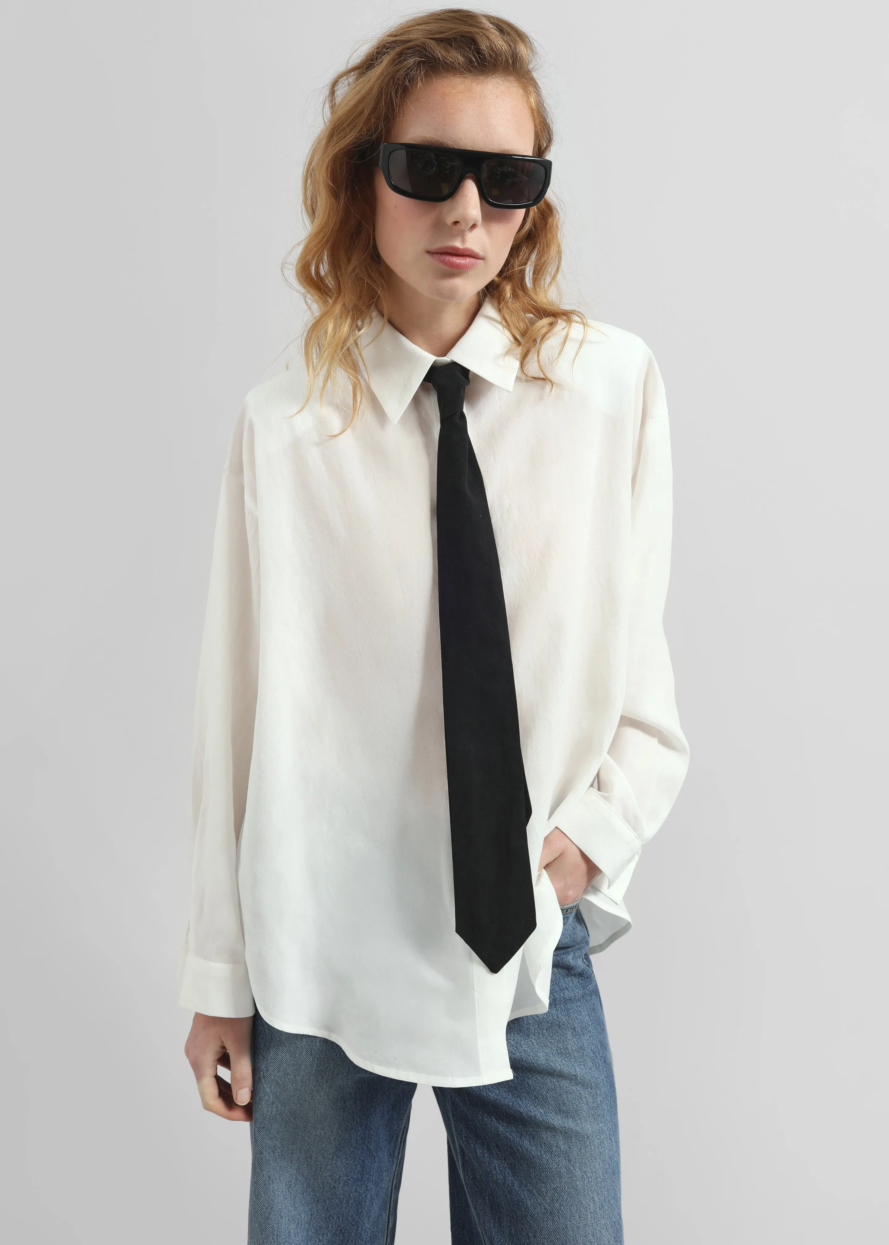 Patti Neck Tie Shirt - White sold by Frankie Shop product image thumbnail 4