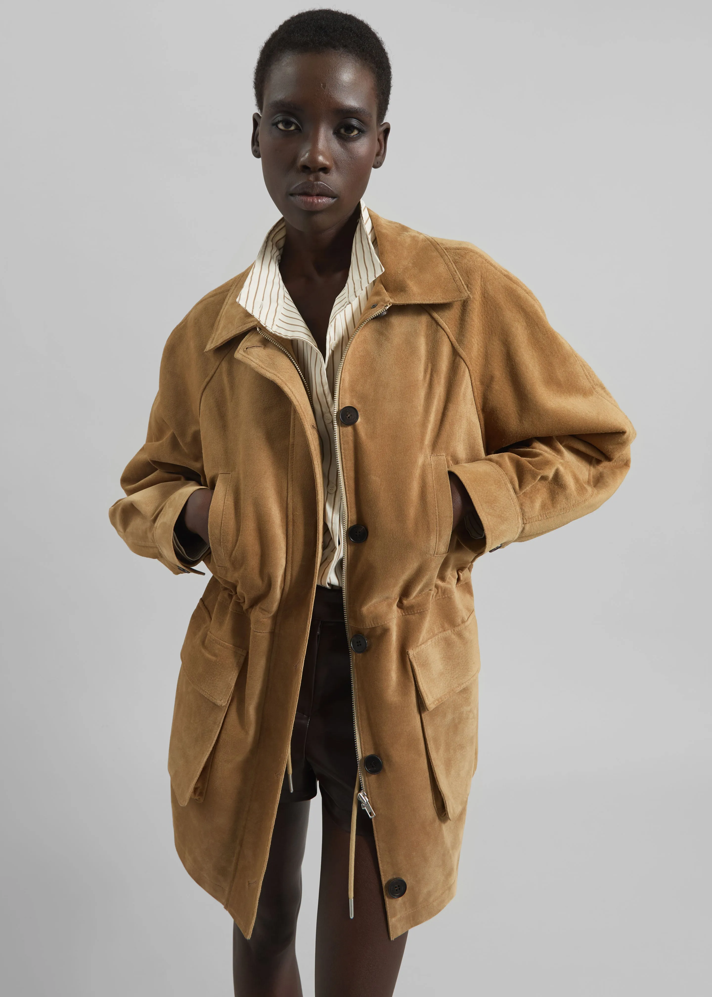 Kensal Suede Field Jacket - Camel sold by Frankie Shop