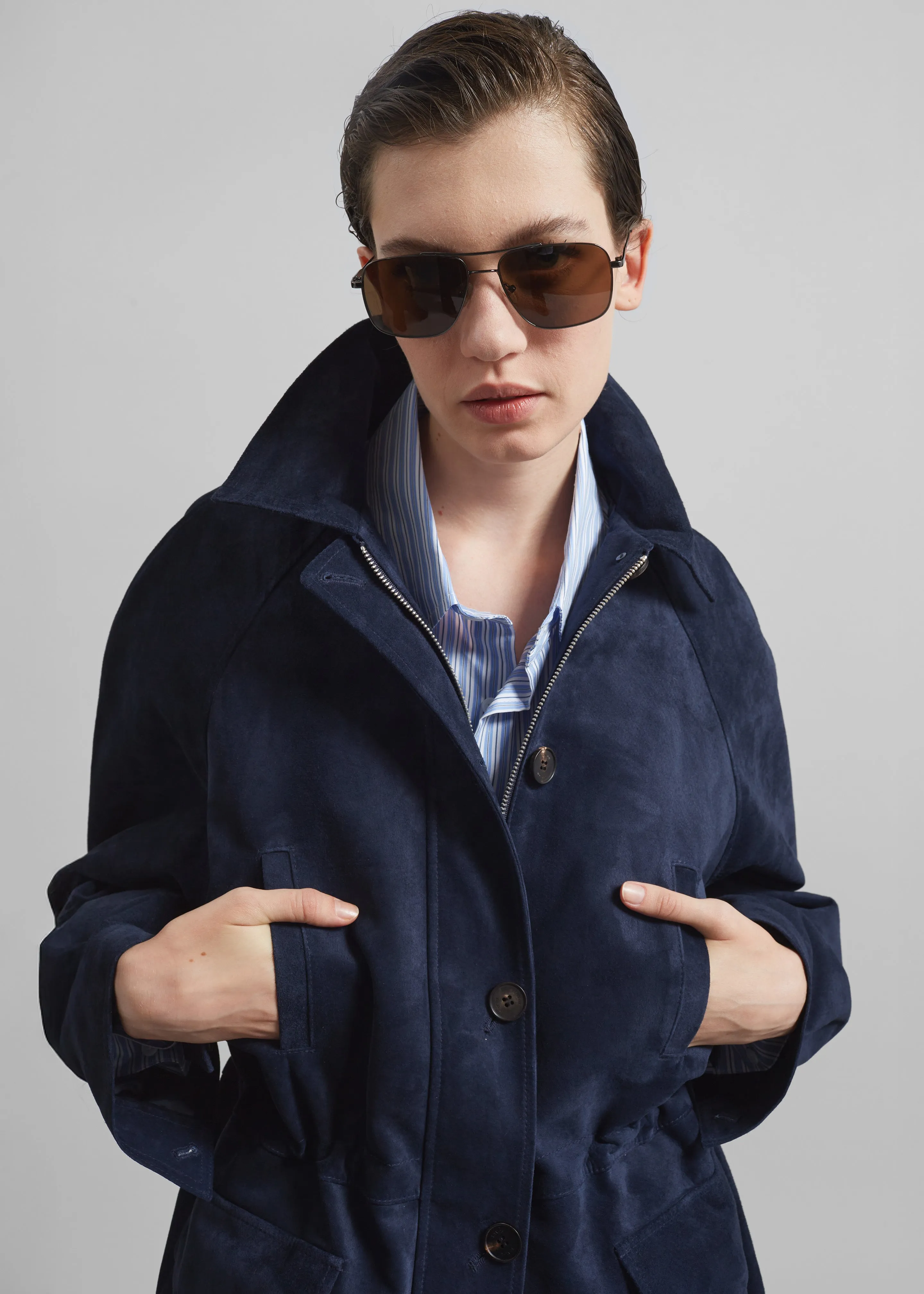 Kensal Suede Field Jacket - Navy sold by Frankie Shop product image thumbnail 4