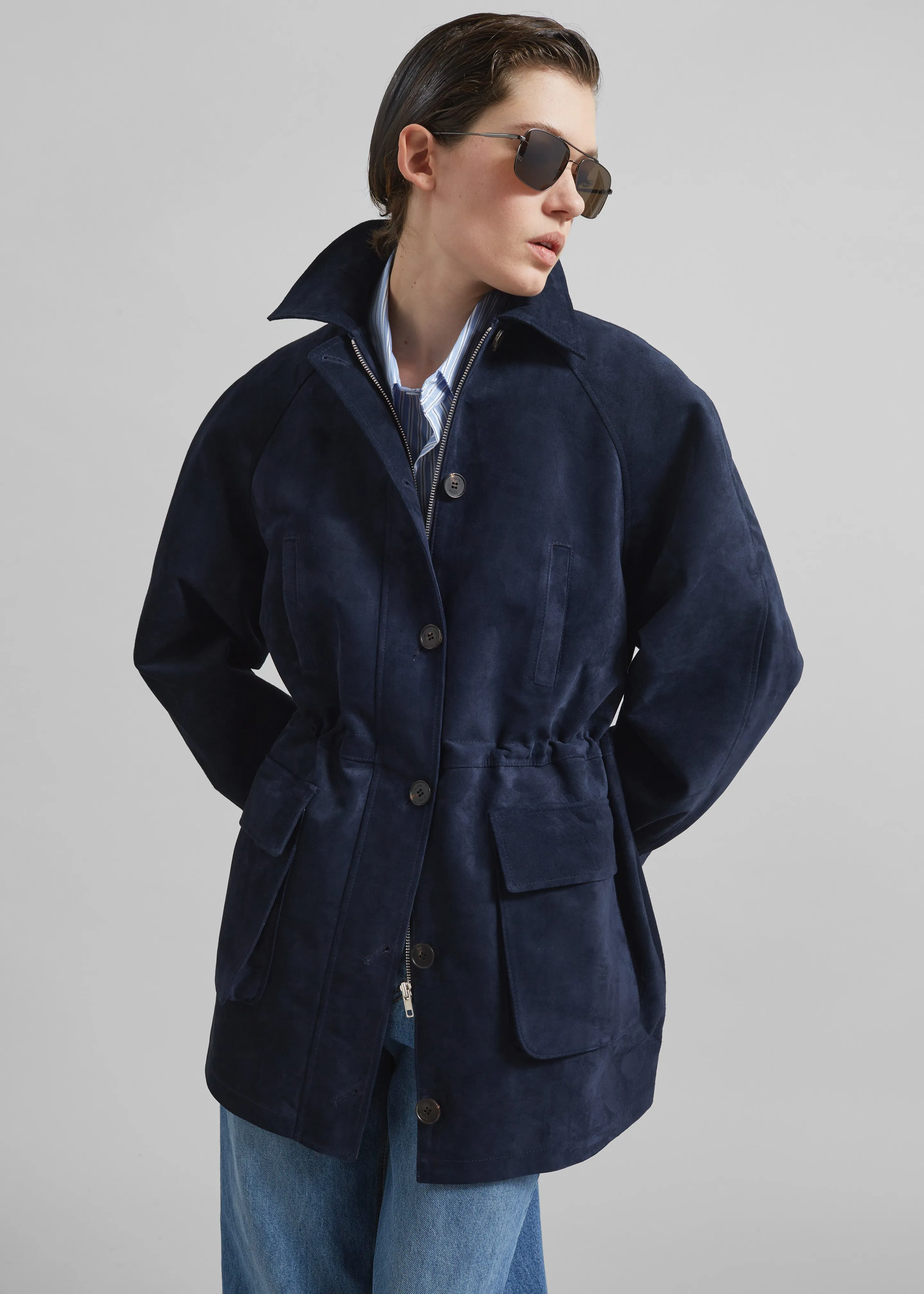 Kensal Suede Field Jacket - Navy sold by Frankie Shop product image thumbnail 5