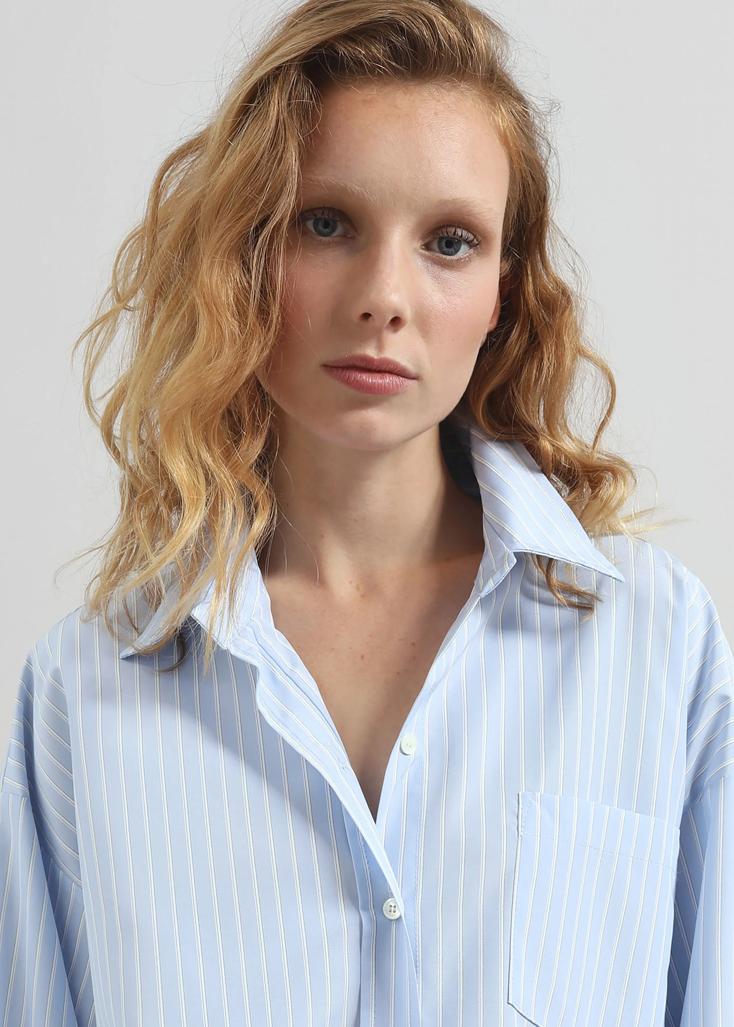 Lanthe Striped Oversized Shirt - Light Blue sold by Frankie Shop product image thumbnail 2