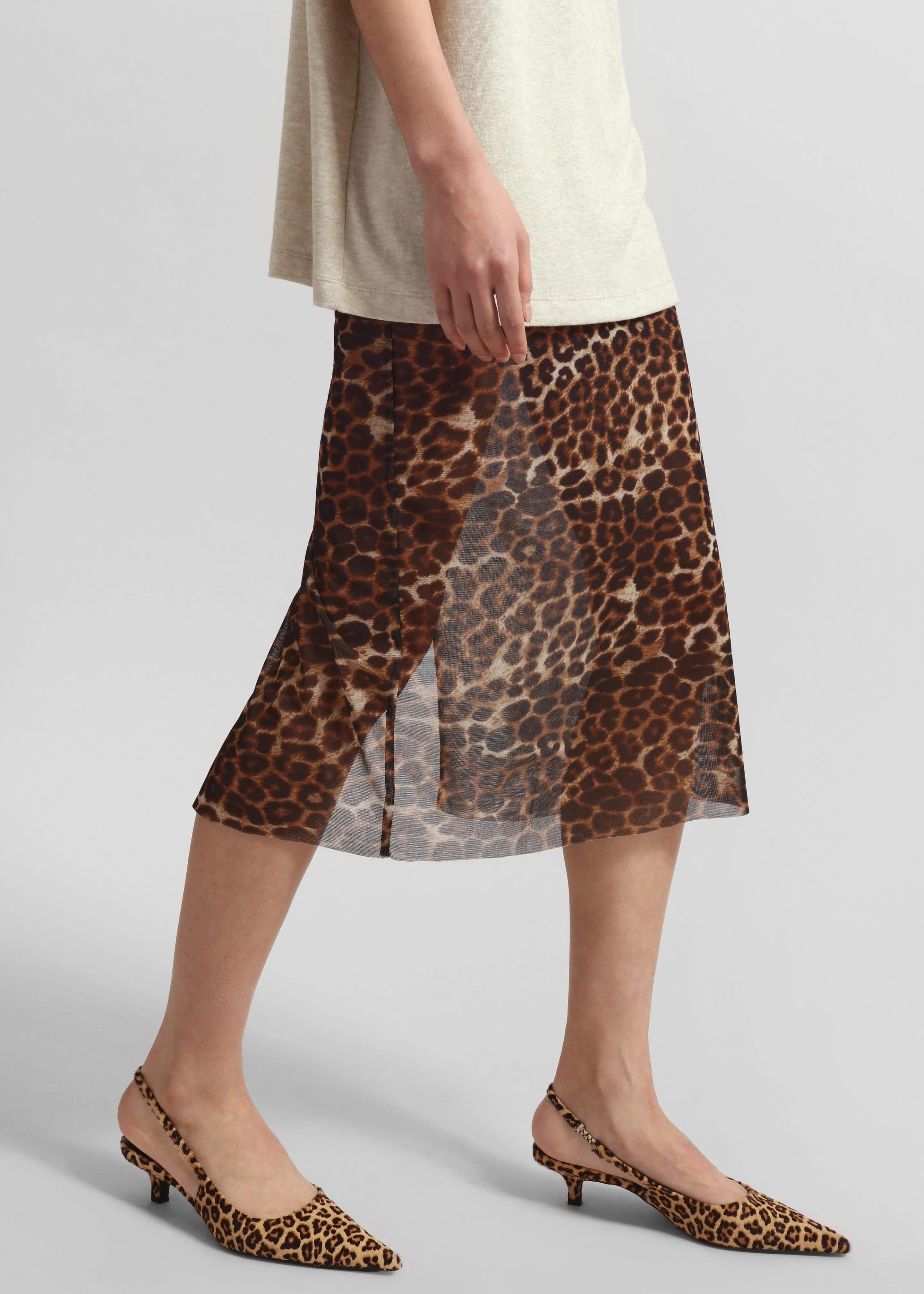 Suva Sheer Leopard Skirt - Brown sold by Frankie Shop product image thumbnail 2