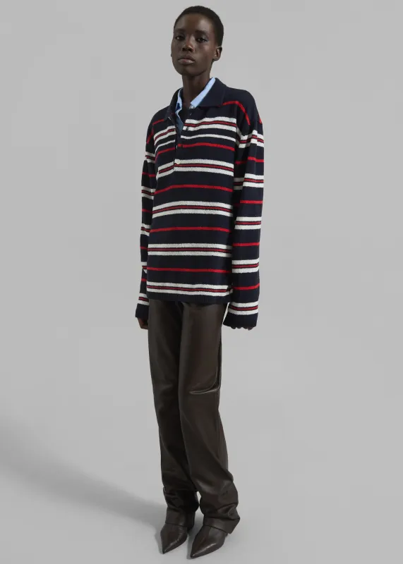 Hapton Striped Polo - Navy made by Frankie Shop