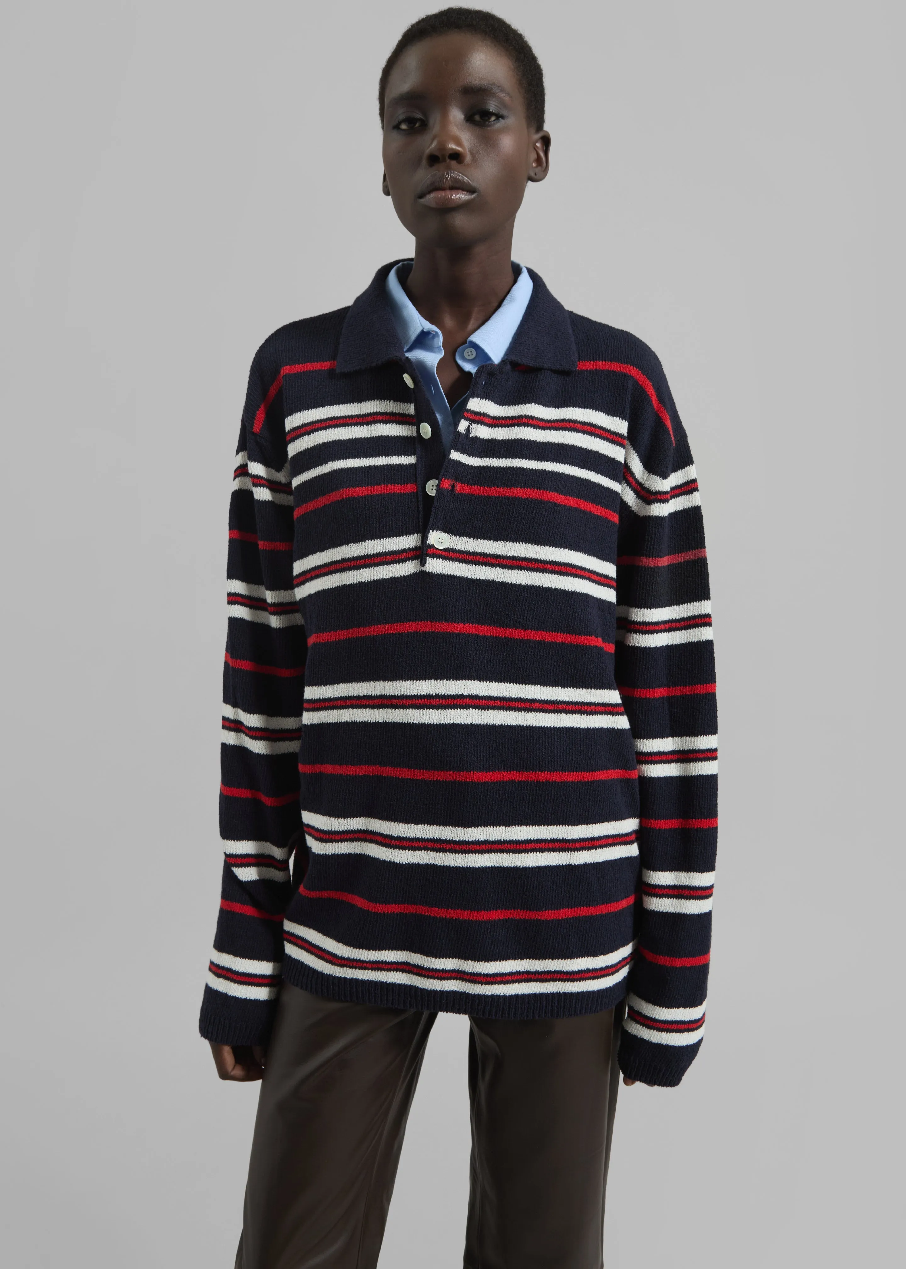 Hapton Striped Polo - Navy sold by Frankie Shop product image thumbnail 5