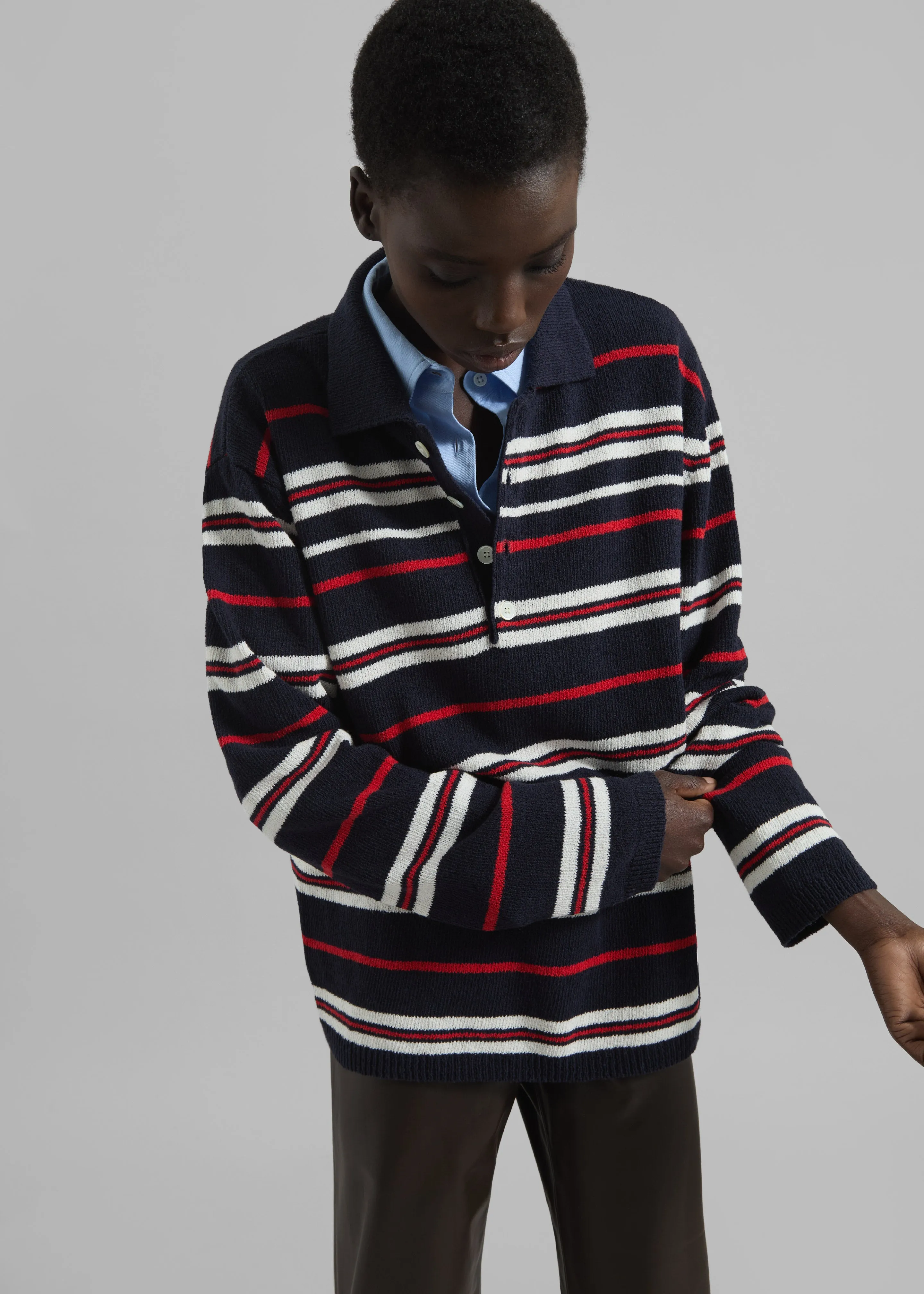 Hapton Striped Polo - Navy sold by Frankie Shop product image thumbnail 2