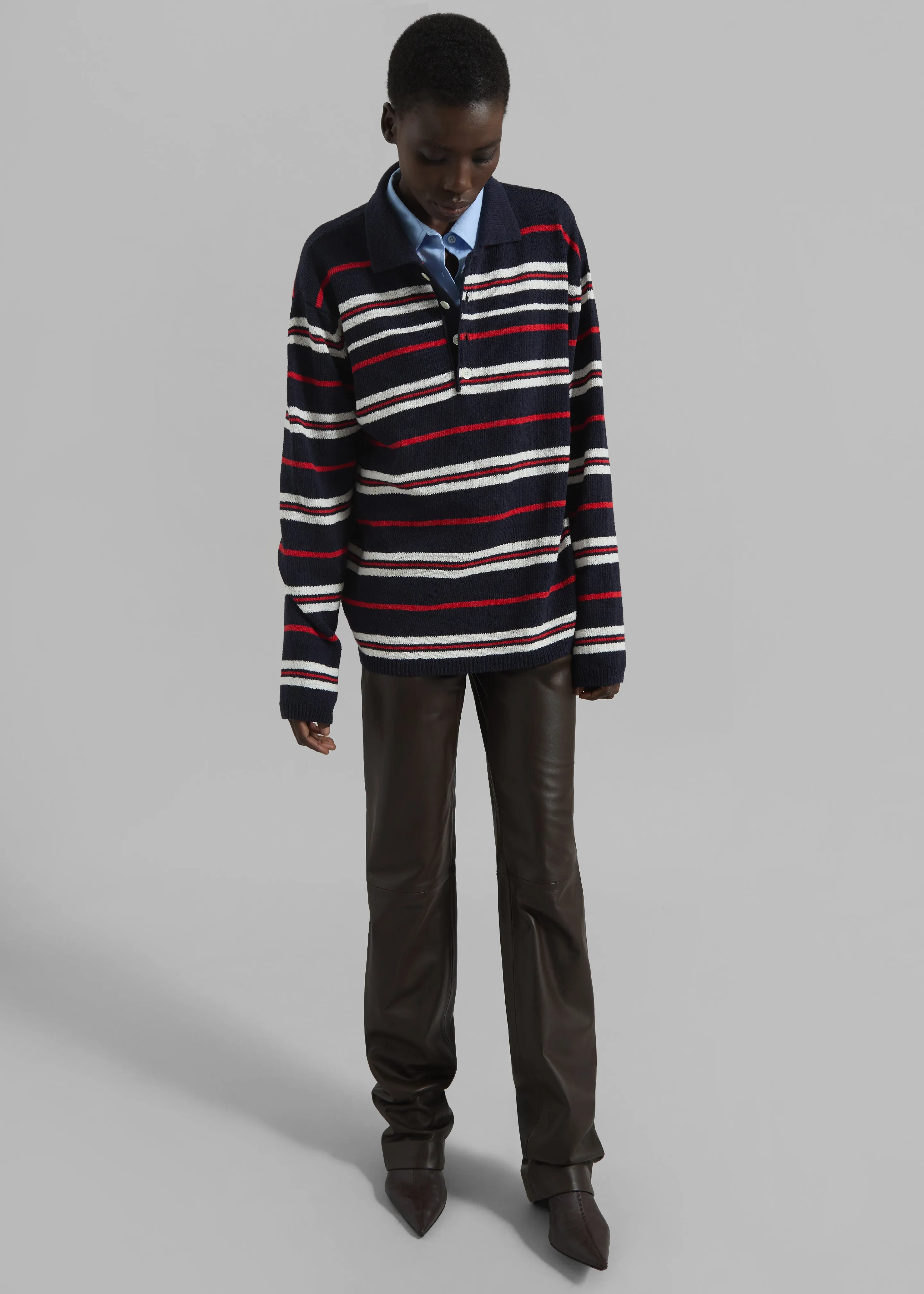 Hapton Striped Polo - Navy sold by Frankie Shop product image thumbnail 4