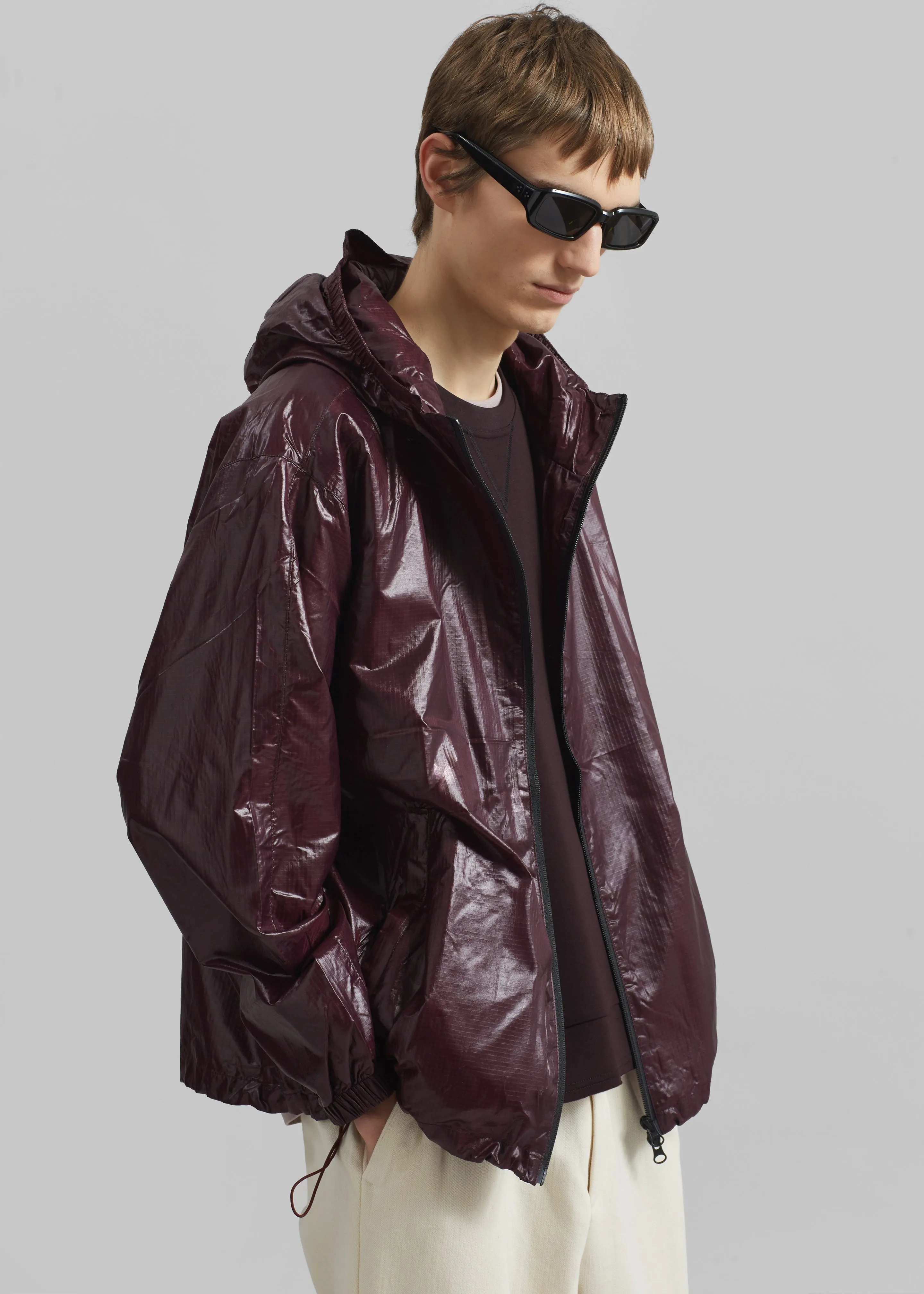 Risbury Glossed Hooded Jacket - Dark Plum sold by Frankie Shop product image thumbnail 4