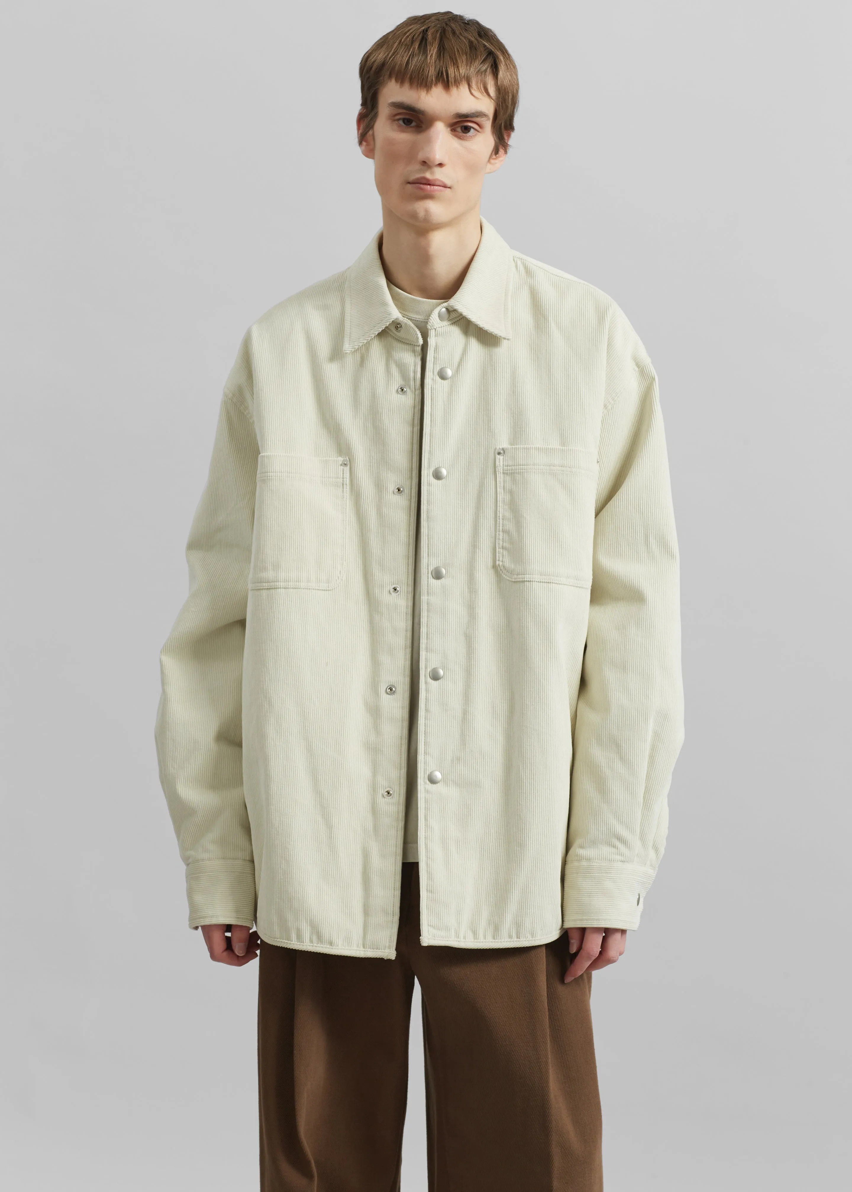 Lyle Corduroy Quilted Shirt - Ivory sold by Frankie Shop product image thumbnail 5