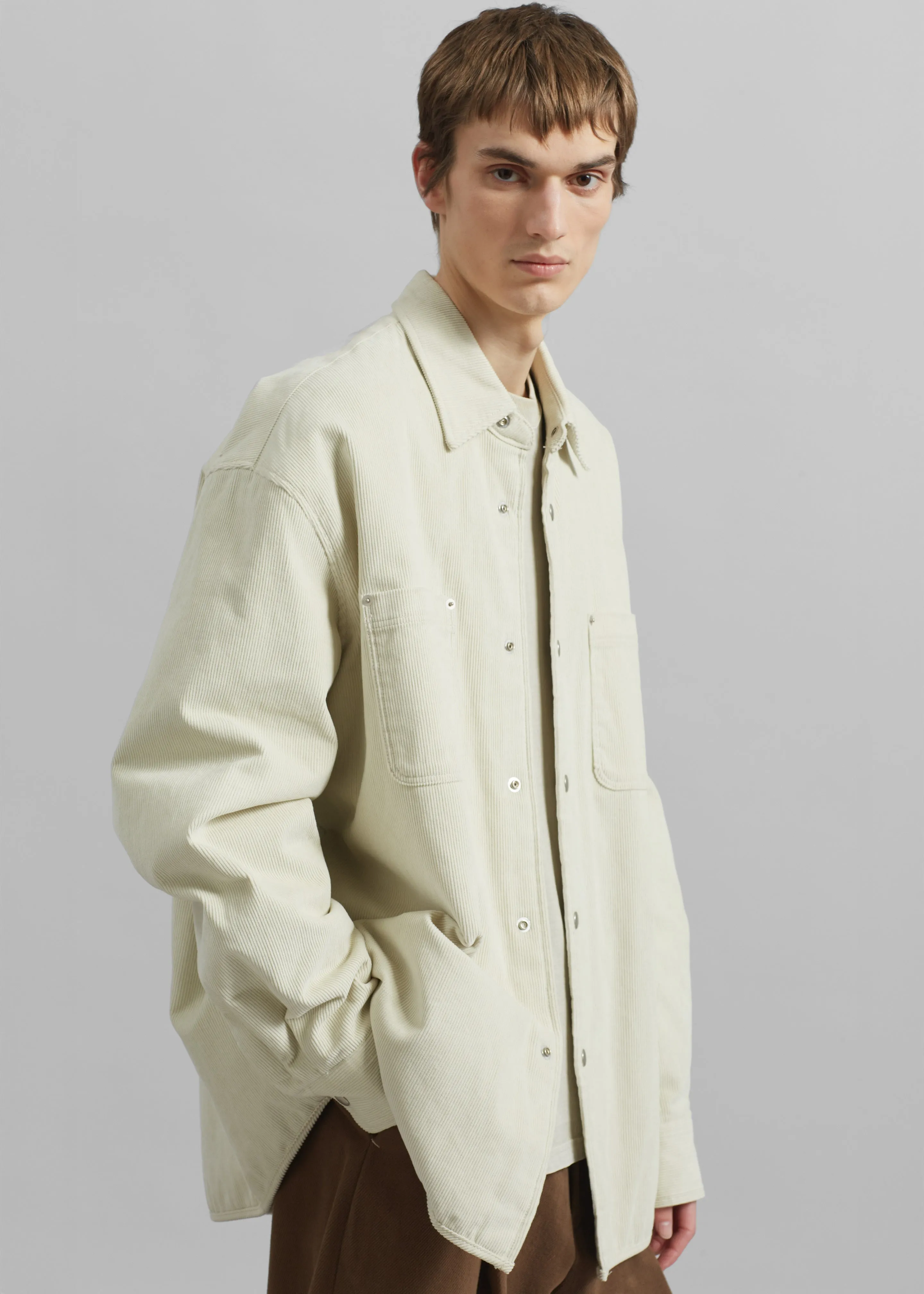 Lyle Corduroy Quilted Shirt - Ivory sold by Frankie Shop product image thumbnail 4