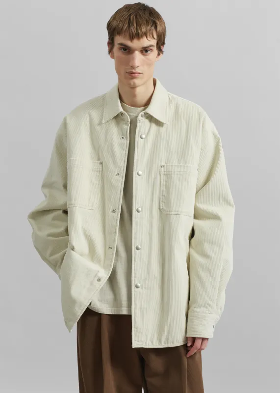 Lyle Corduroy Quilted Shirt - Ivory sold by Frankie Shop