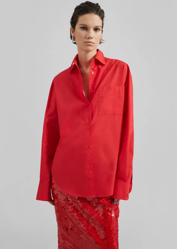 Lui Organic Cotton Shirt - Red sold by Frankie Shop