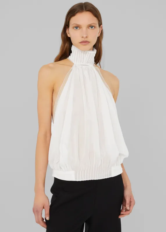 Christopher Esber Vanished Pintucked Halter Top - White sold by Frankie Shop