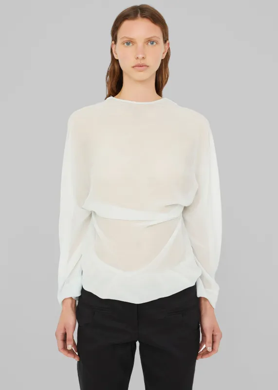 Christopher Esber Latticed Lace Shrug Top - Clear Blue sold by Frankie Shop