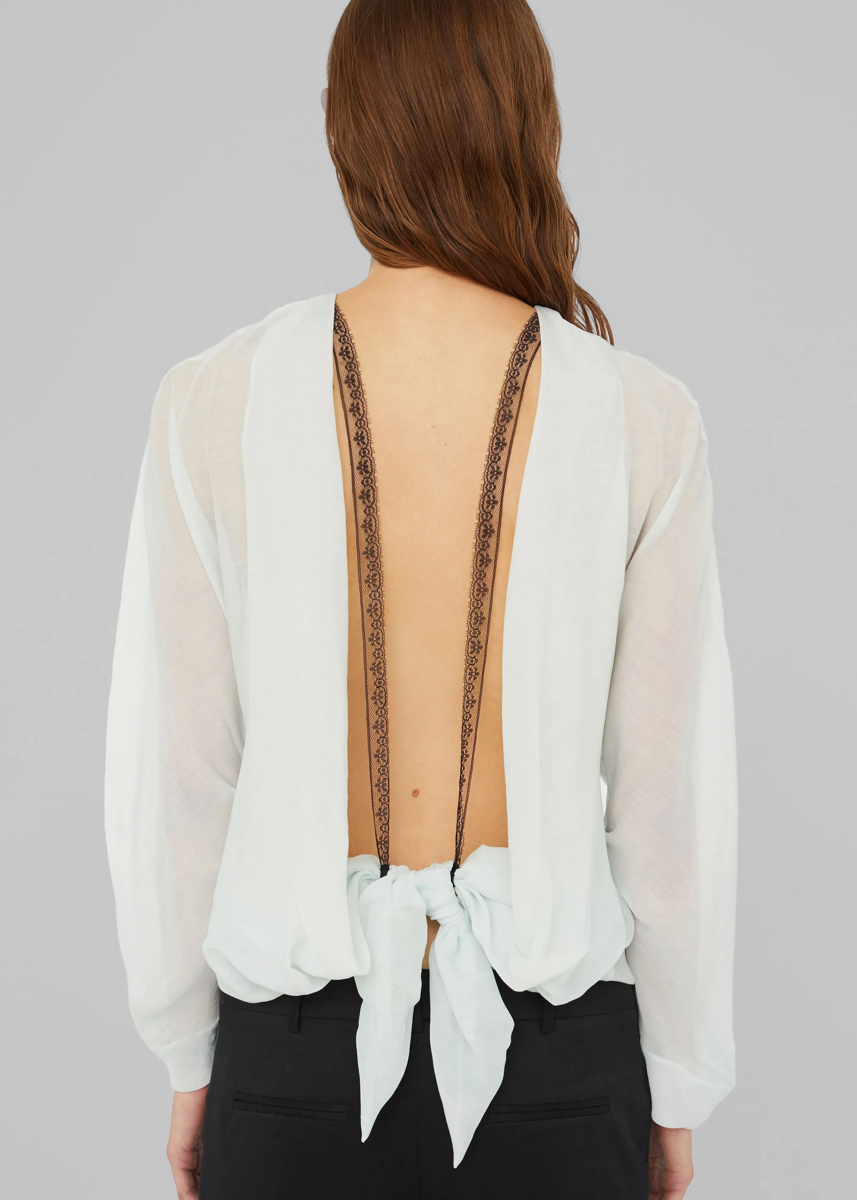 Christopher Esber Latticed Lace Shrug Top - Clear Blue sold by Frankie Shop product image thumbnail 2