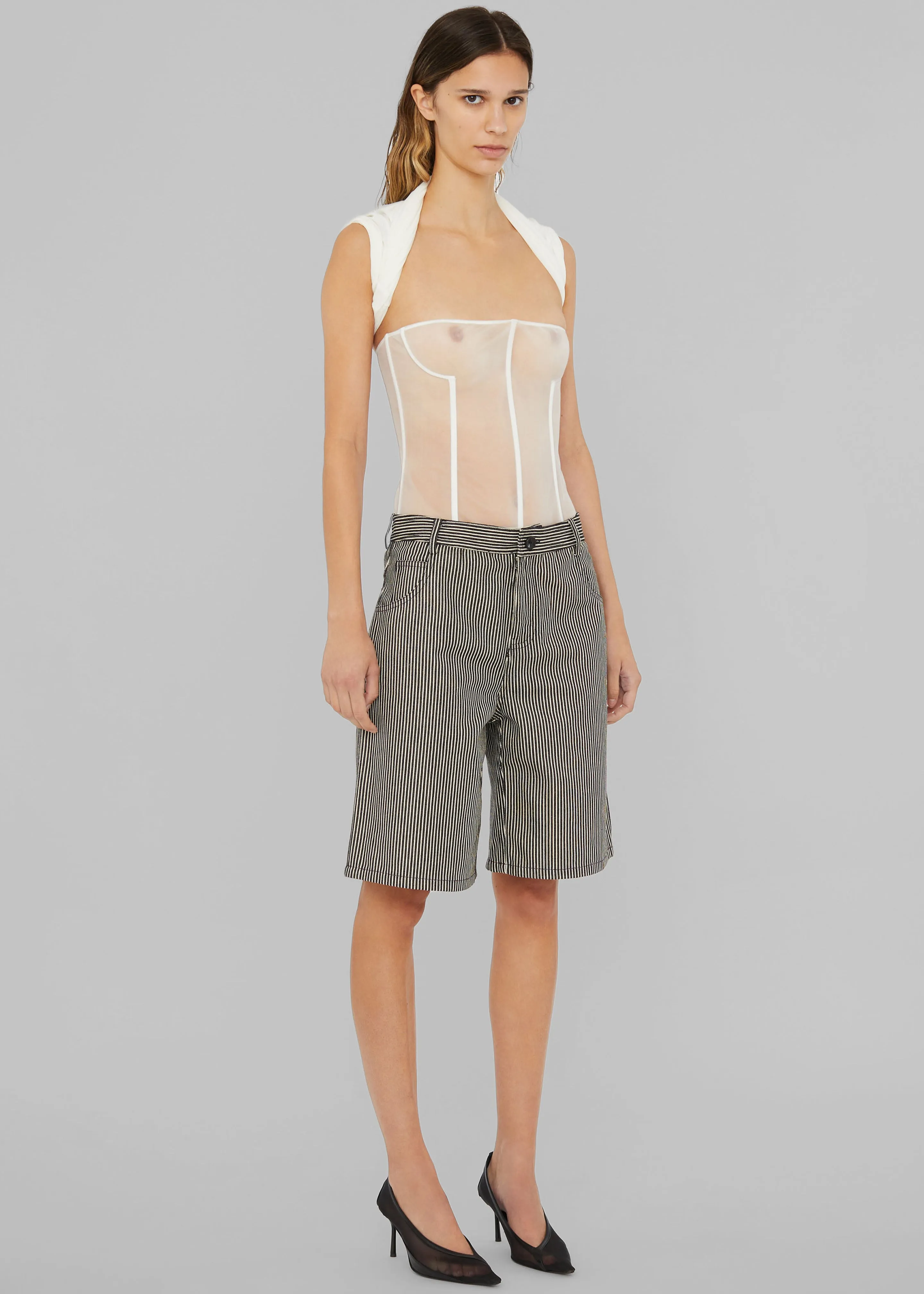 Christopher Esber Coiled Jersey Corseted Tee - White sold by Frankie Shop product image thumbnail 3