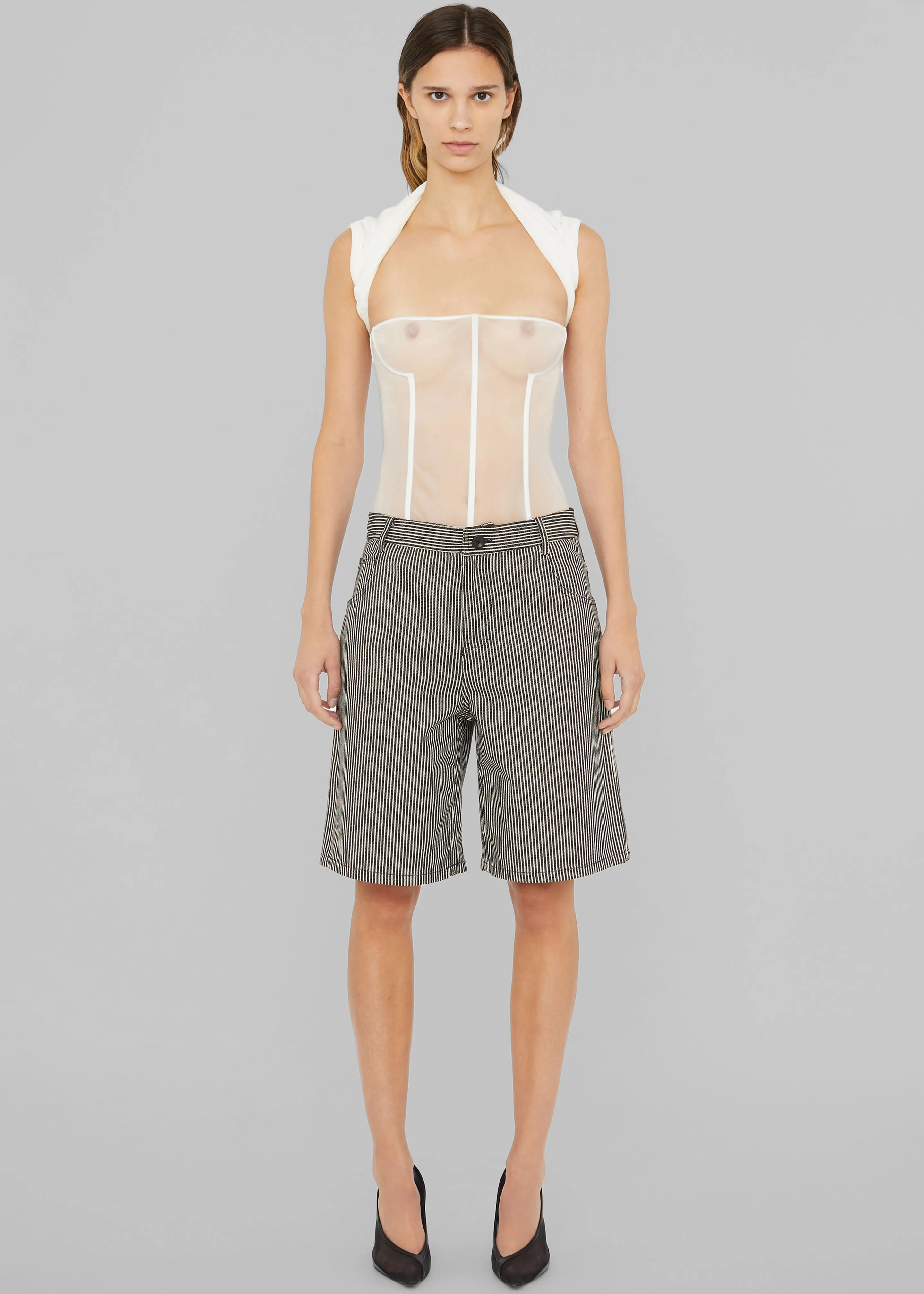 Christopher Esber Coiled Jersey Corseted Tee - White sold by Frankie Shop product image thumbnail 4