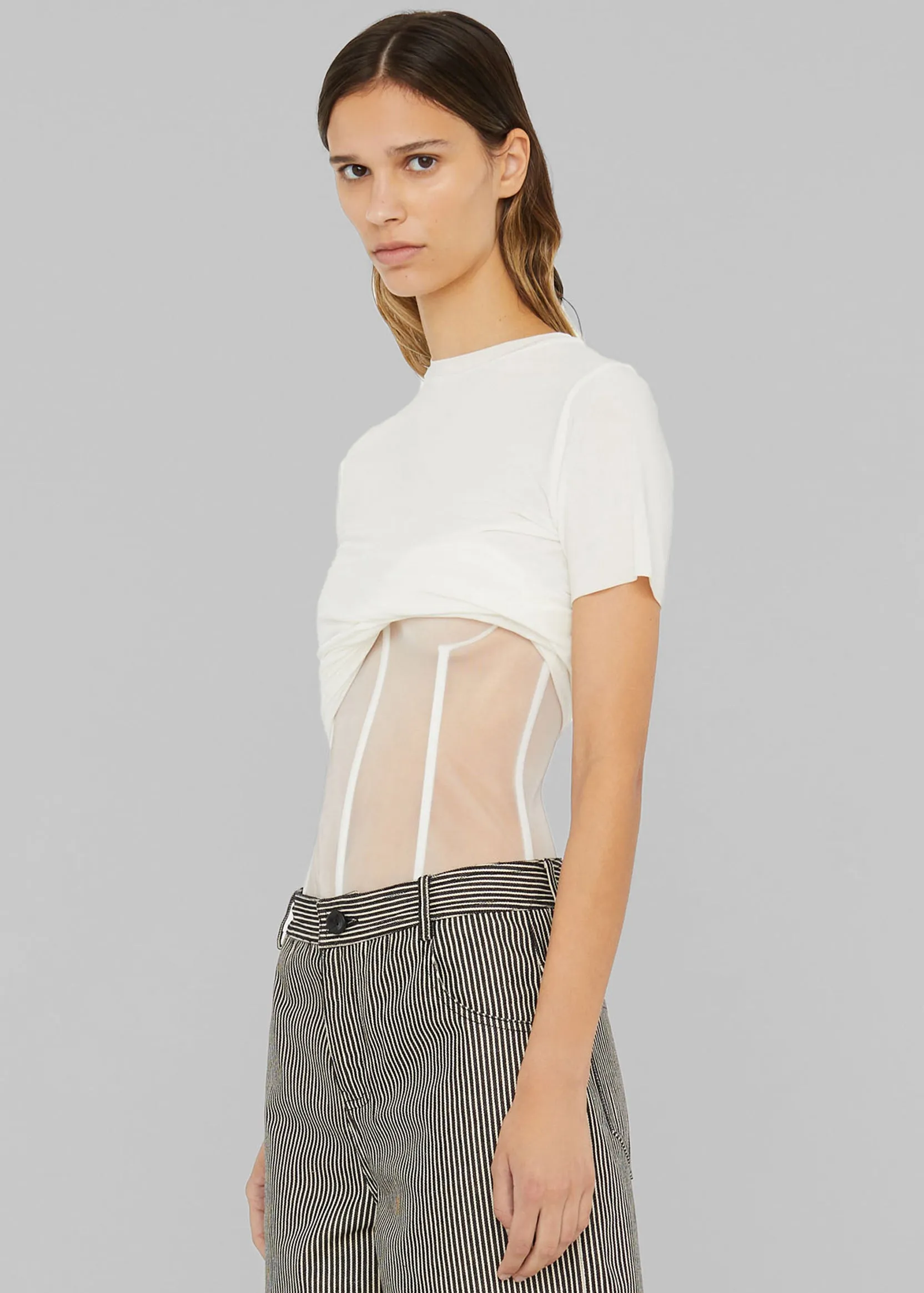 Christopher Esber Coiled Jersey Corseted Tee - White sold by Frankie Shop product image thumbnail 2