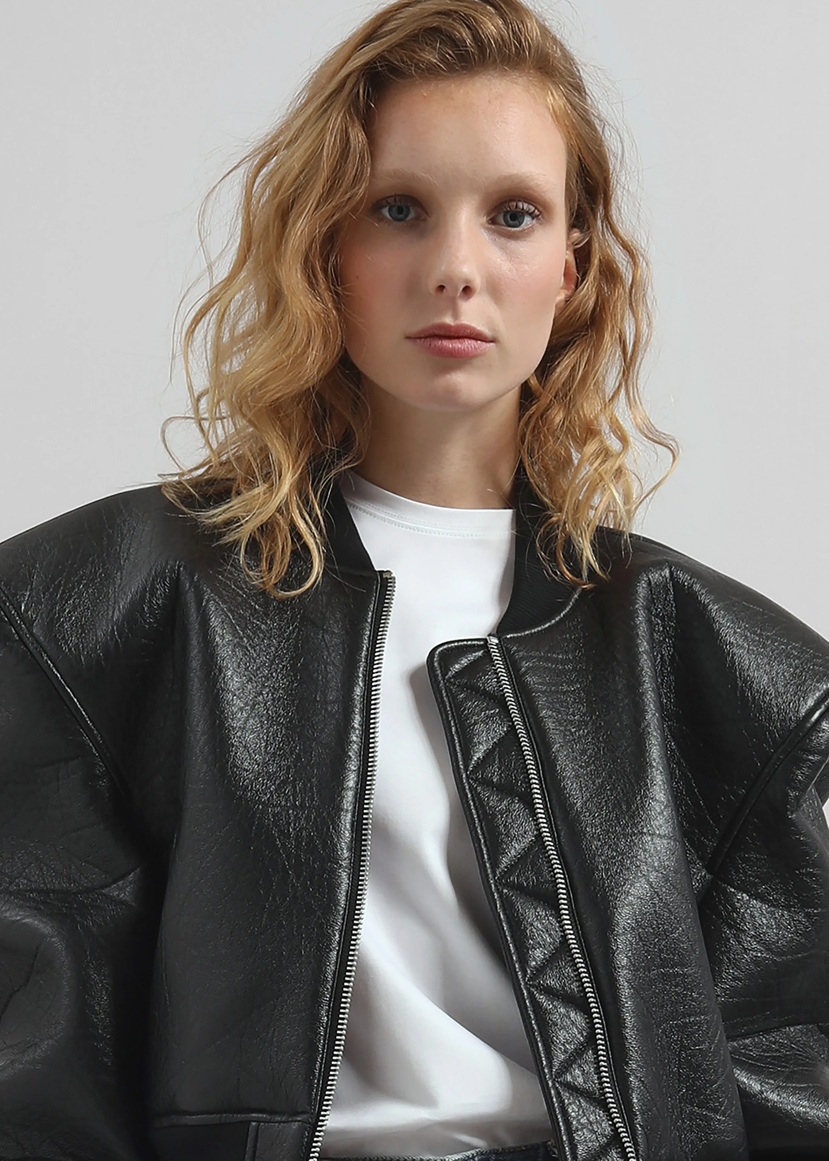 Glane Faux Leather Bomber Jacket - Black sold by Frankie Shop product image thumbnail 2
