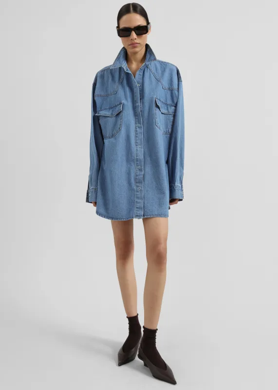 Desona Denim Shirt - Medium Wash sold by Frankie Shop