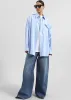 Sukma Striped Oversized Shirt - Blue sold by Frankie Shop