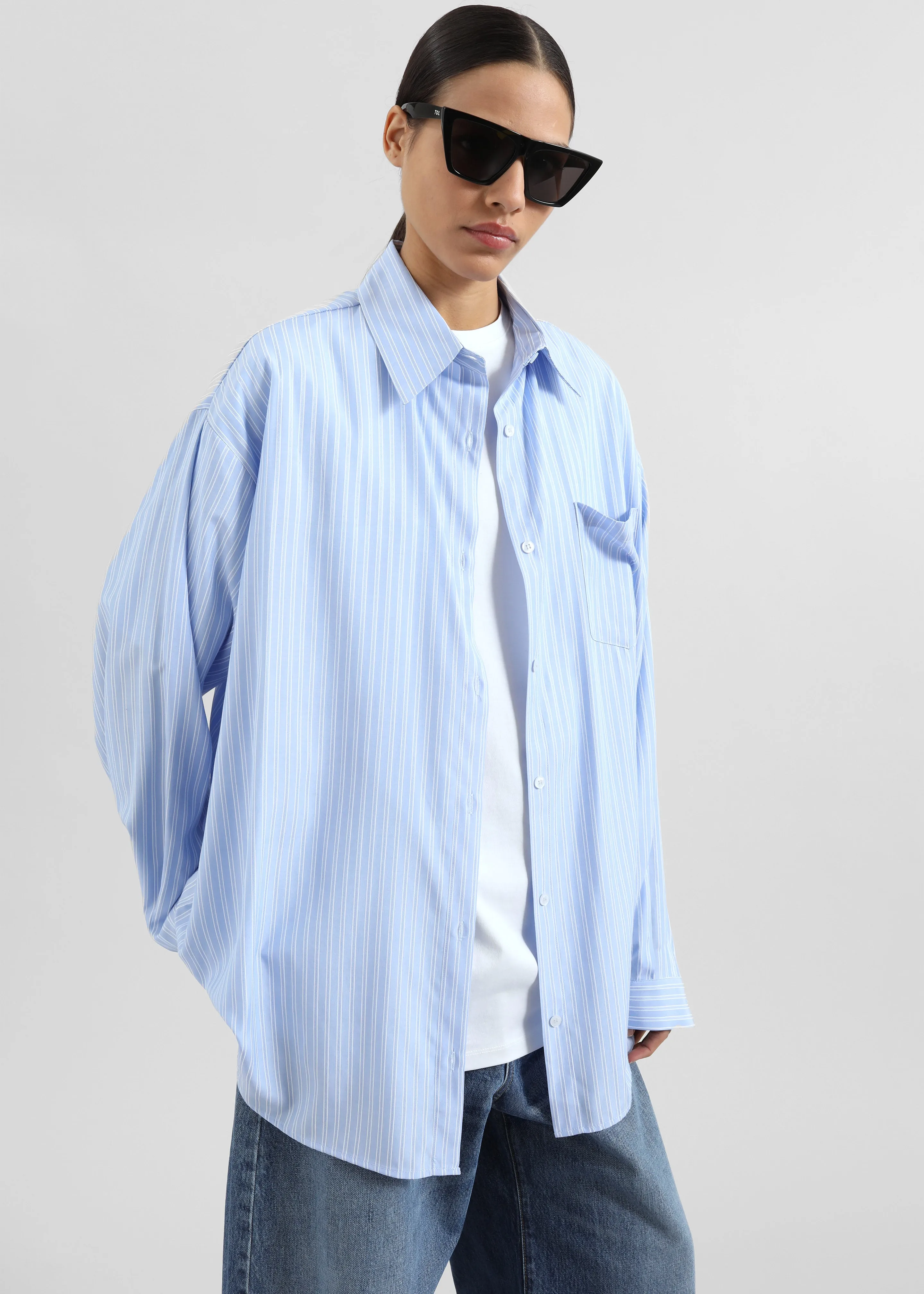 Sukma Striped Oversized Shirt - Blue sold by Frankie Shop product image thumbnail 2