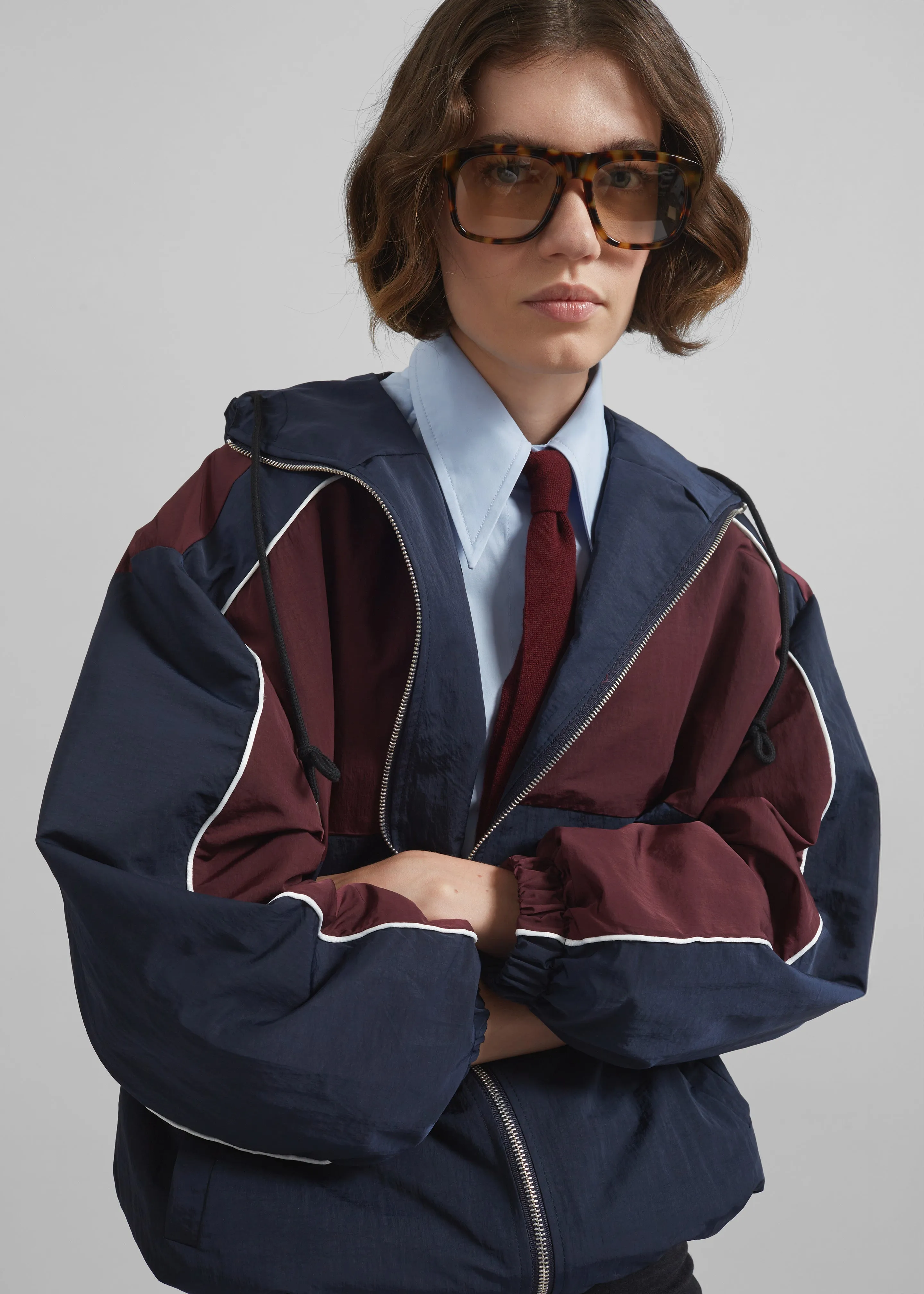 Bromley Colorblock Track Jacket - Navy sold by Frankie Shop