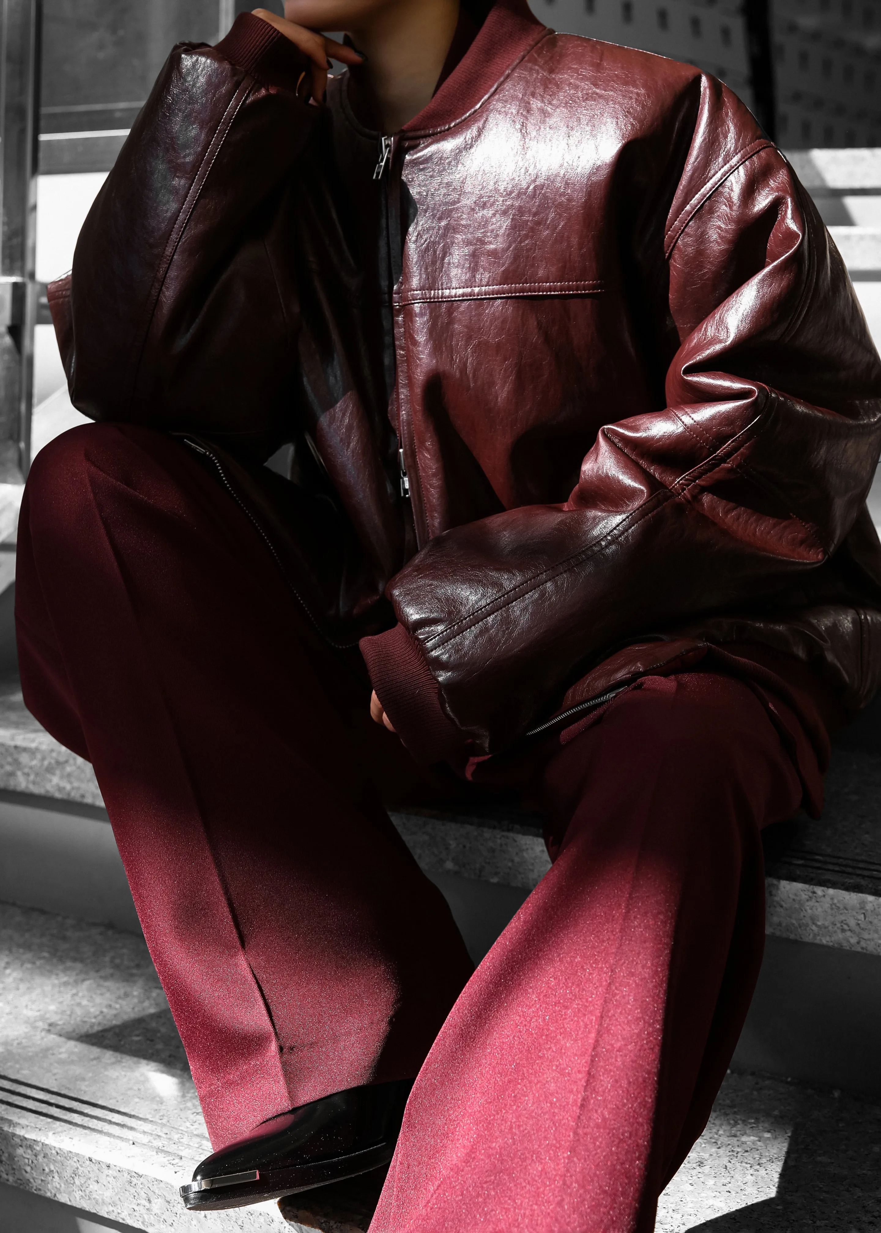 Wexford Padded Bomber Jacket - Burgundy sold by Frankie Shop product image thumbnail 5