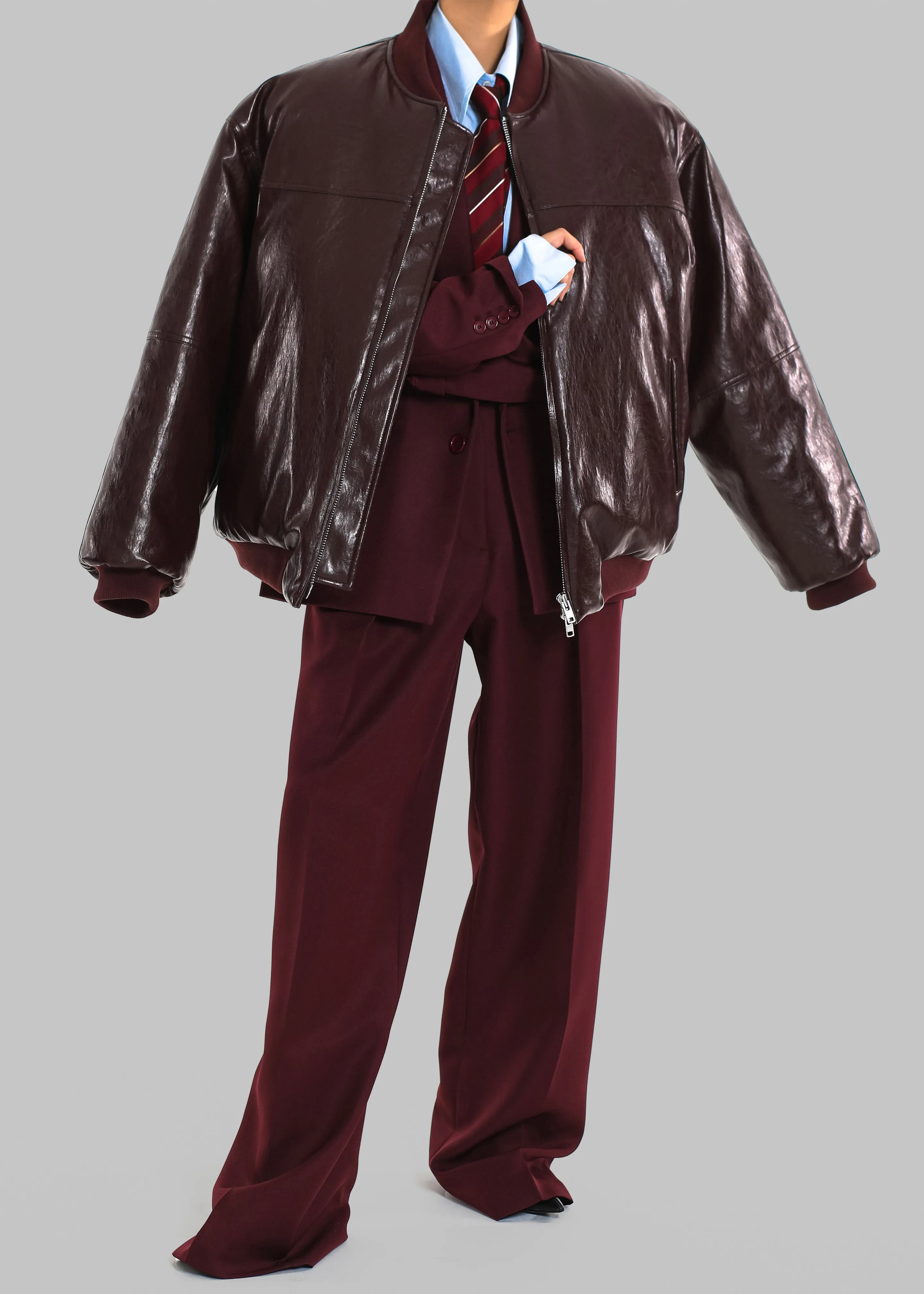 Wexford Padded Bomber Jacket - Burgundy sold by Frankie Shop