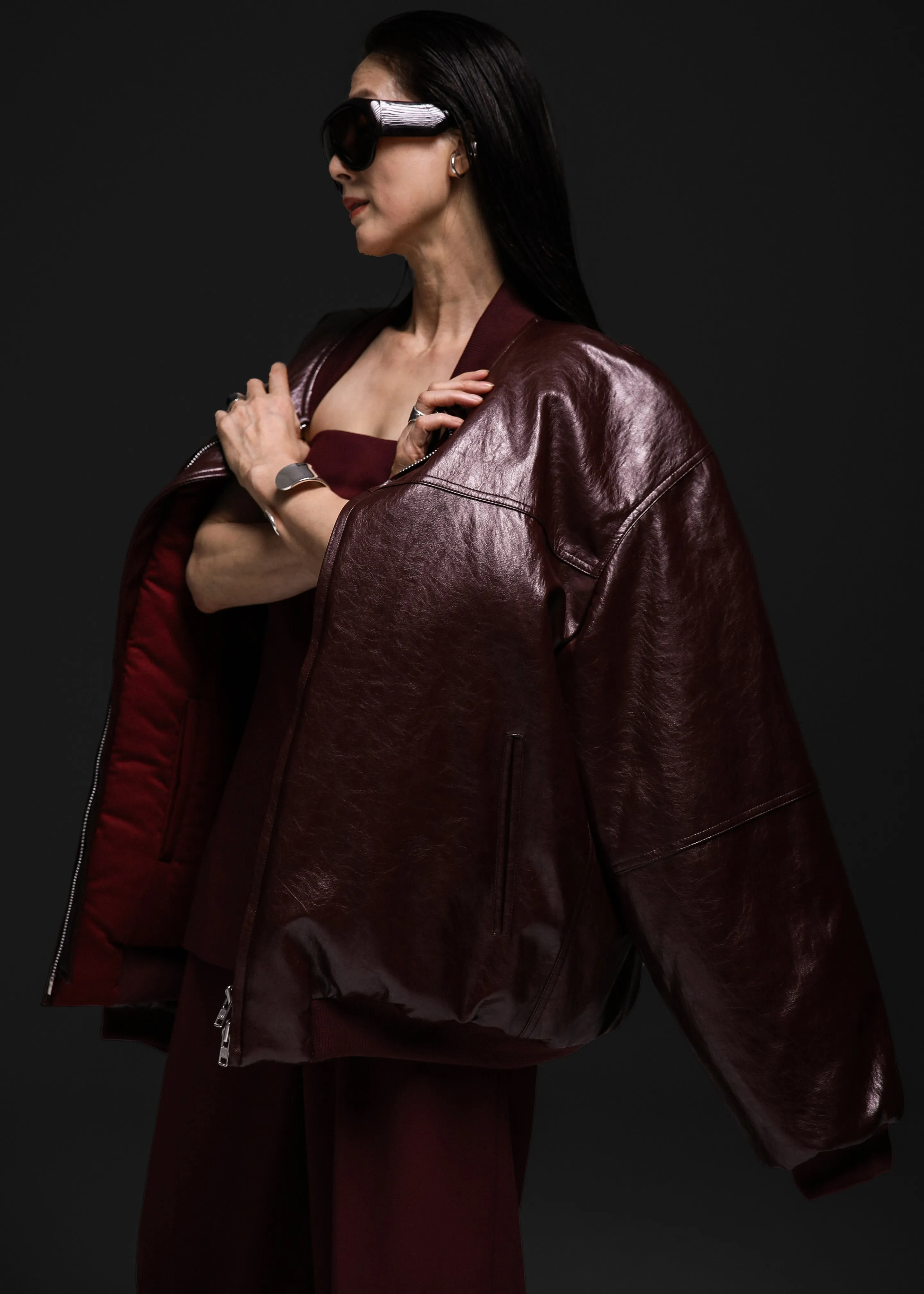 Wexford Padded Bomber Jacket - Burgundy sold by Frankie Shop product image thumbnail 4