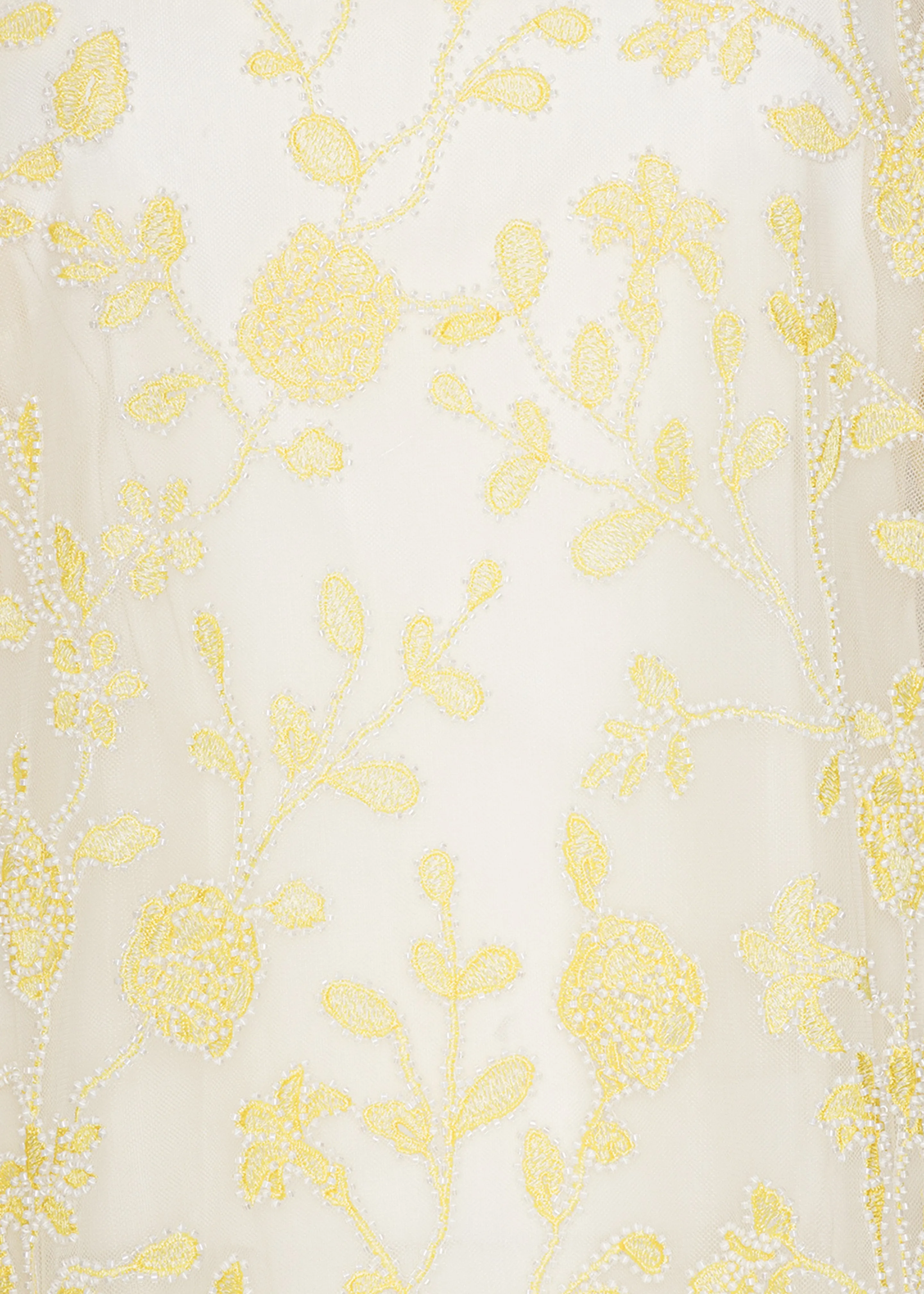 Rotate Flower Beads Boxy Dress - Egret Comb sold by Frankie Shop product image thumbnail 4