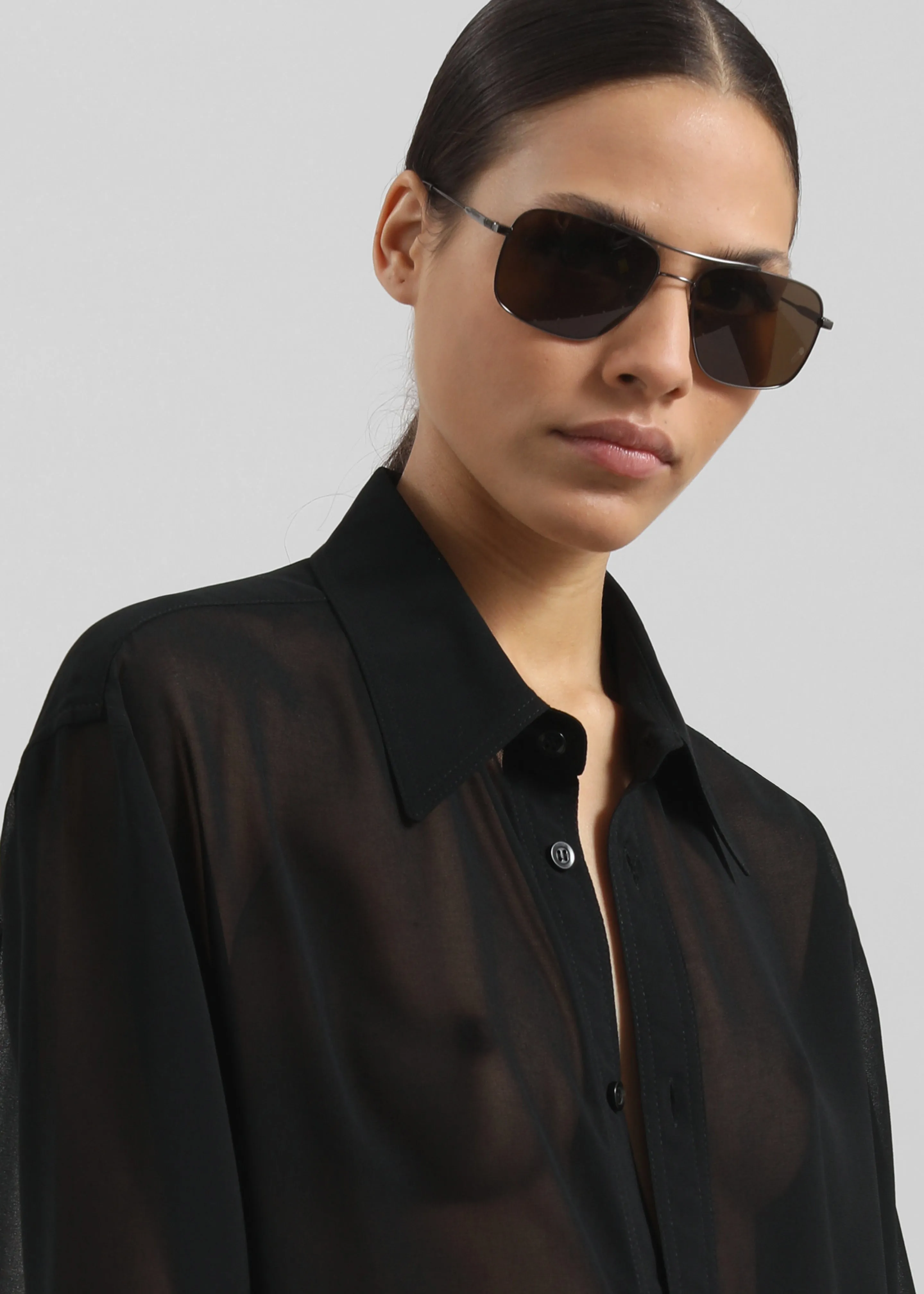 Louis Gabriel Nouchi Transparent Classic Shirt - Black sold by Frankie Shop product image thumbnail 4