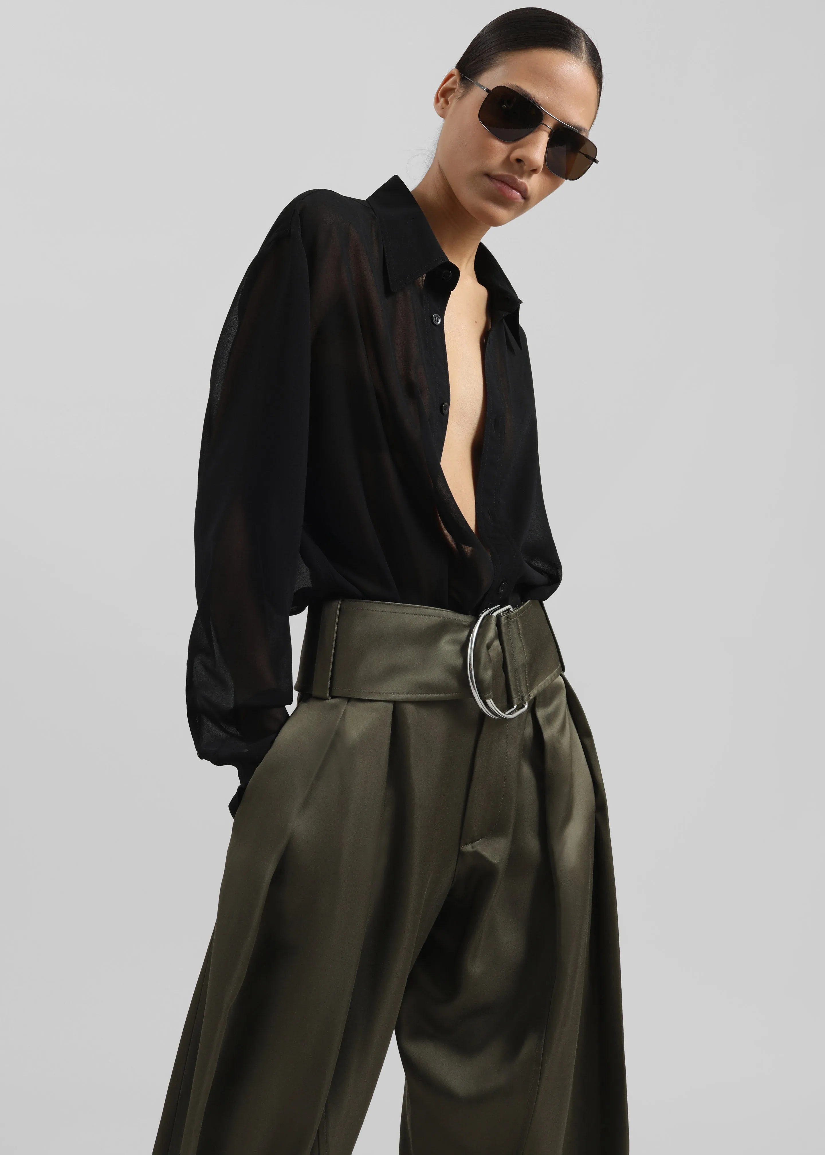 Louis Gabriel Nouchi Transparent Classic Shirt - Black sold by Frankie Shop product image thumbnail 5