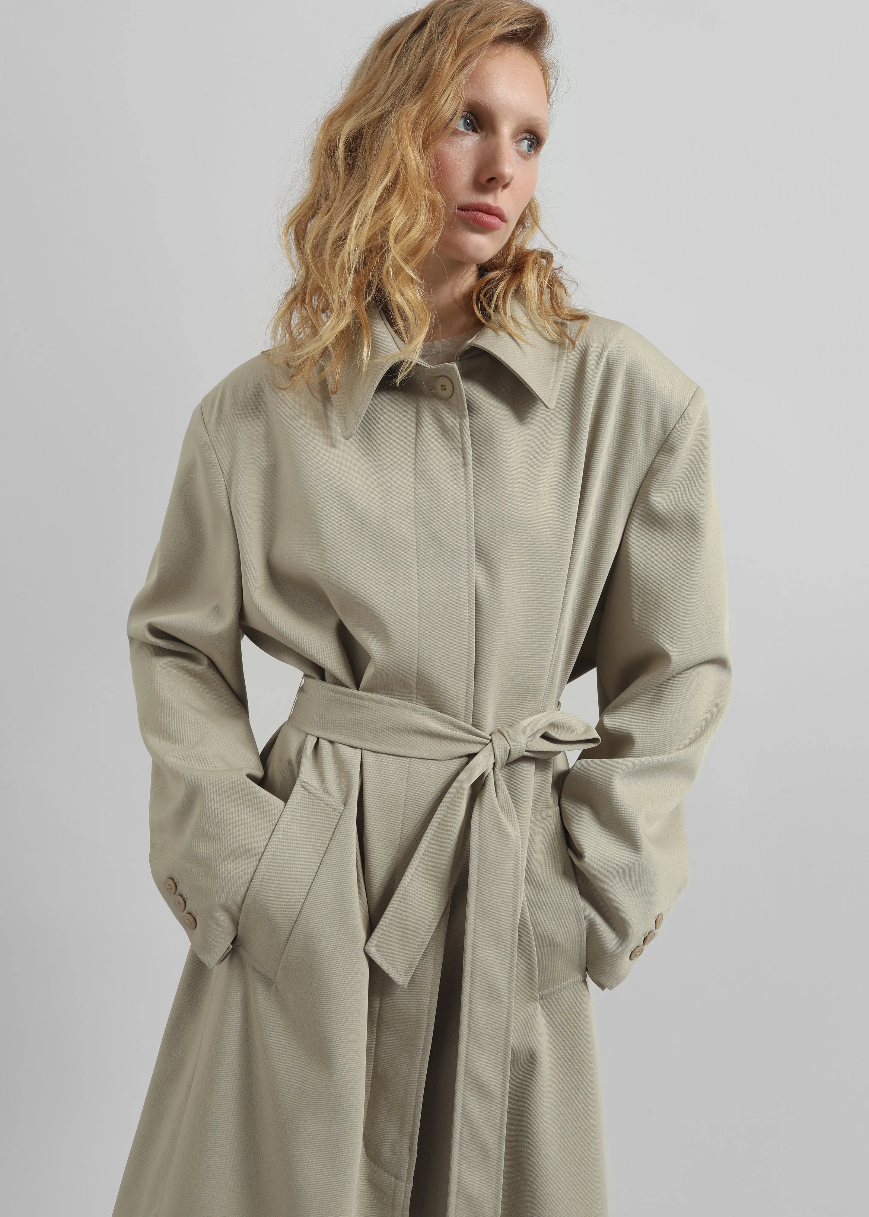 Indore Long Coat - Beige sold by Frankie Shop product image thumbnail 4