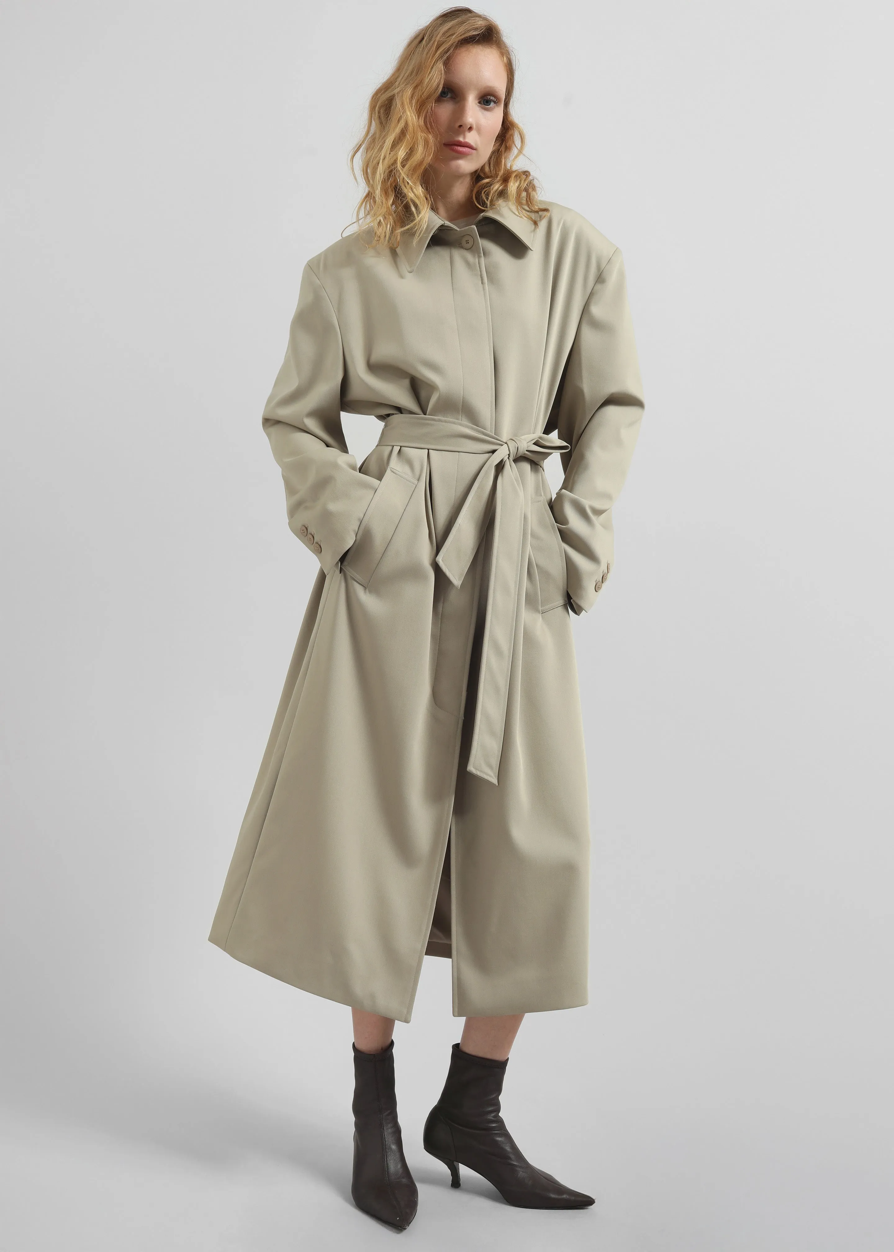 Indore Long Coat - Beige sold by Frankie Shop product image thumbnail 3